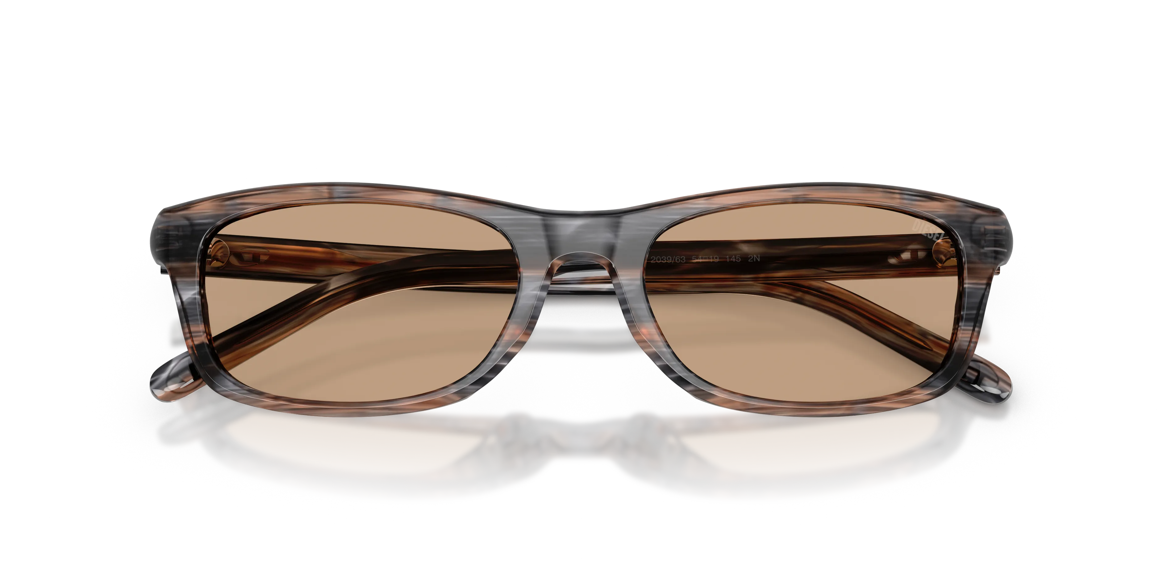 DIESEL DL2018U 203963 Occhiali da sole Acetato Grigio Marrone Squadrata Normale - immagine 2
