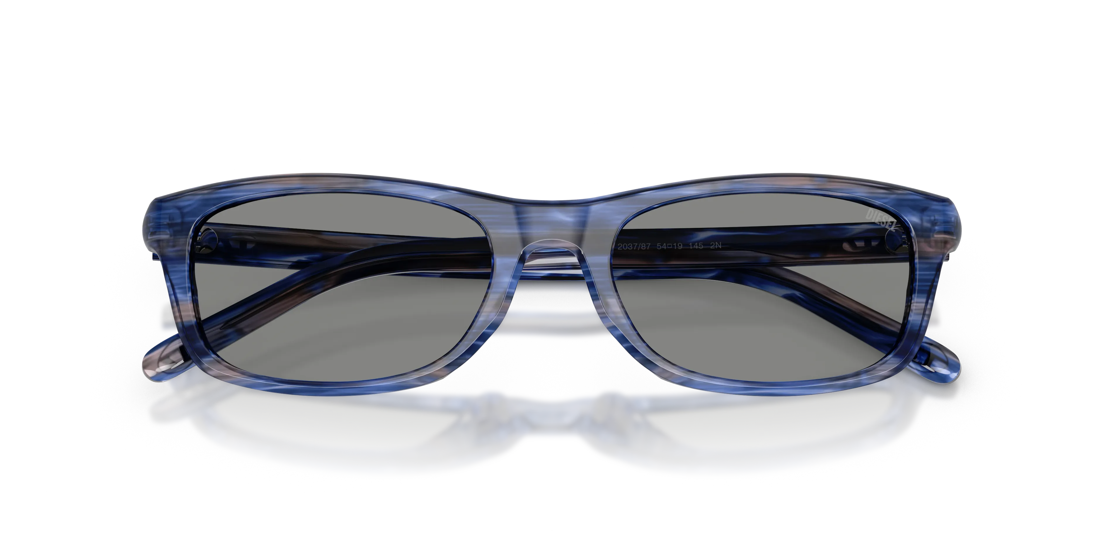 DIESEL DL2018U 203787 Occhiali da sole Acetato Blu Grigio Squadrata Normale - immagine 2