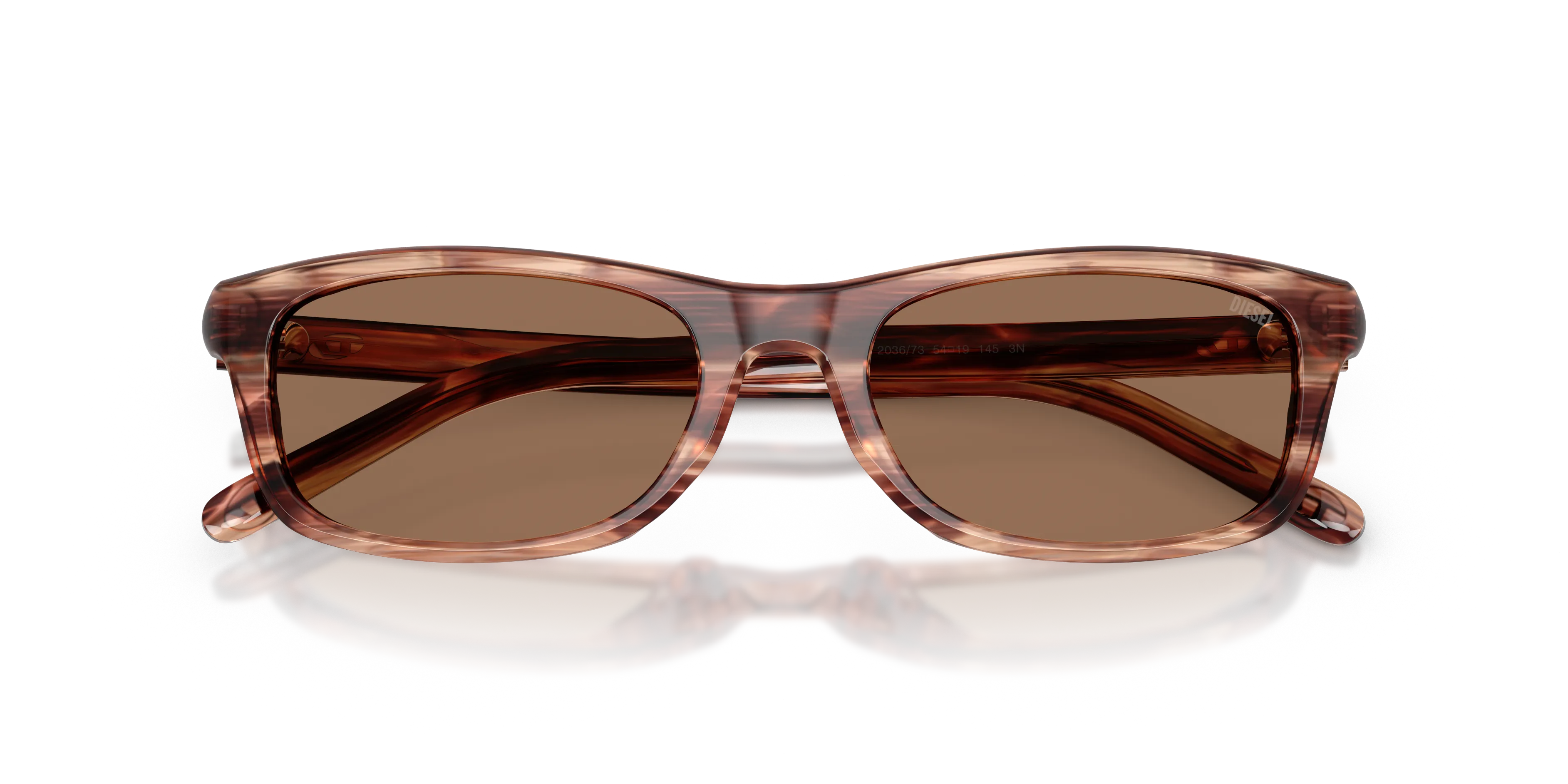 DIESEL DL2018U 203673 Occhiali da sole Acetato Marrone Marrone Squadrata Normale - immagine 2