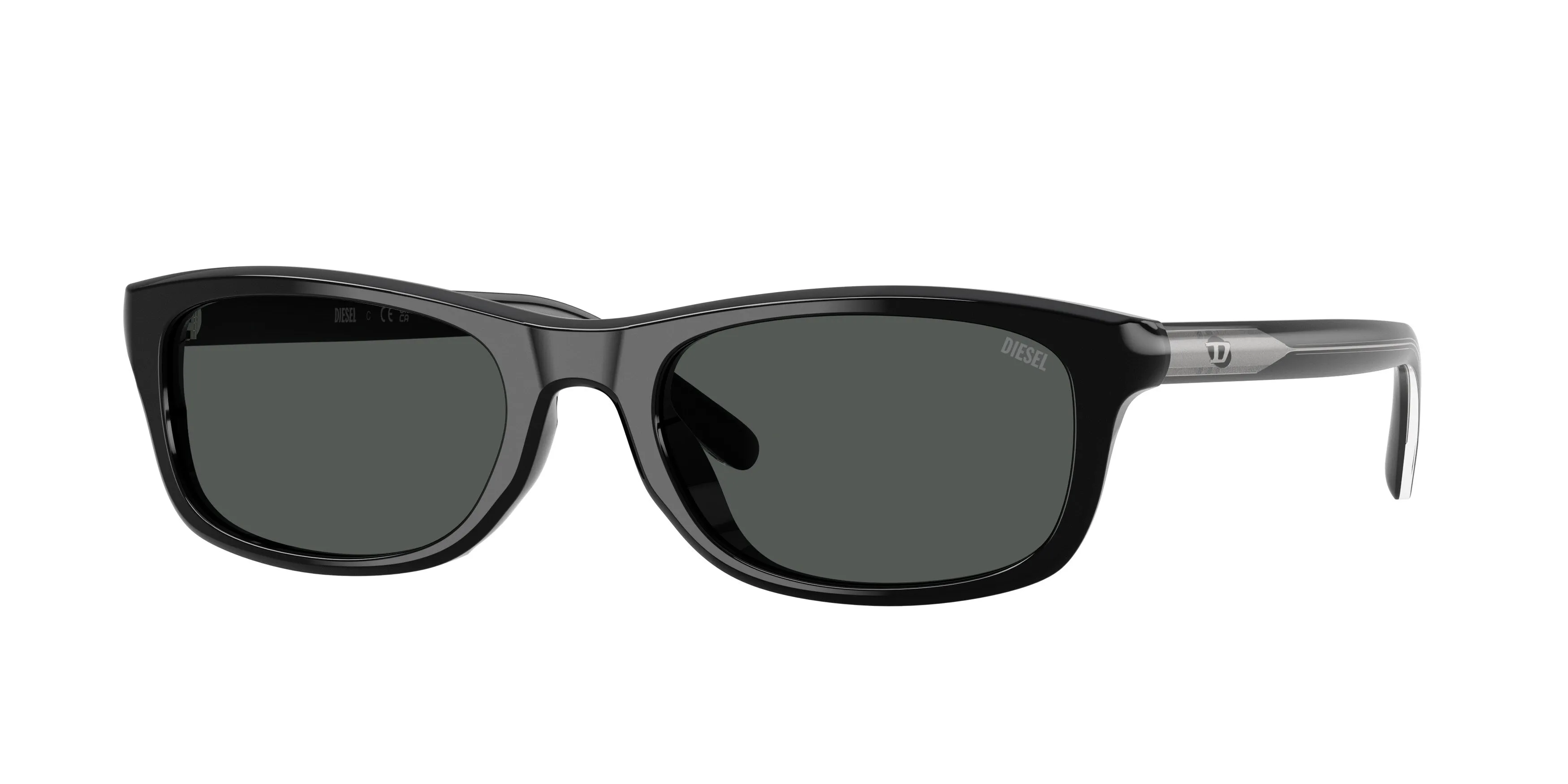 DIESEL DL2018U 200187 Occhiali da sole Acetato Nero Nero Squadrata Normale - immagine 1
