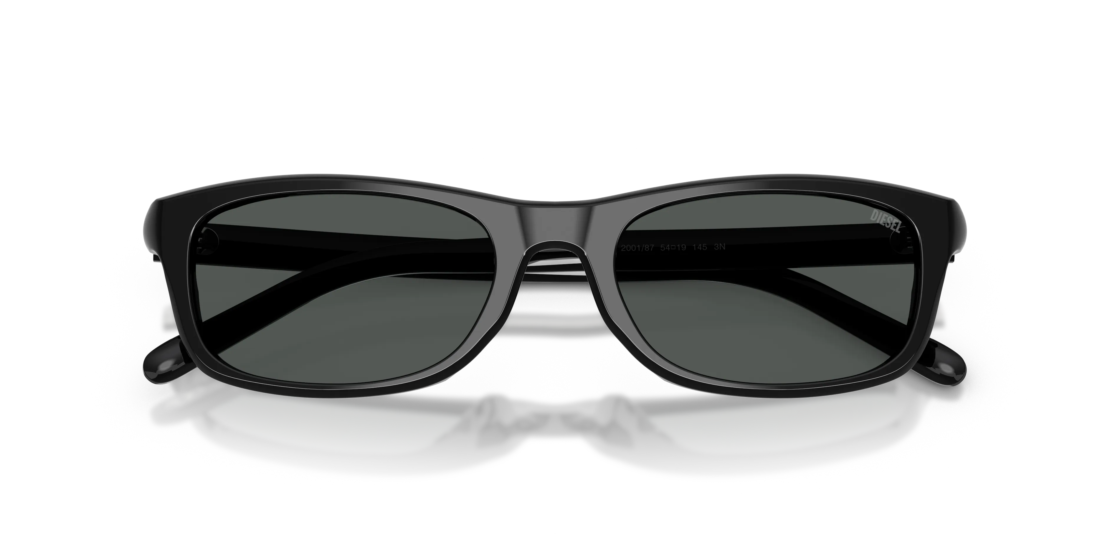 DIESEL DL2018U 200187 Occhiali da sole Acetato Nero Nero Squadrata Normale - immagine 2