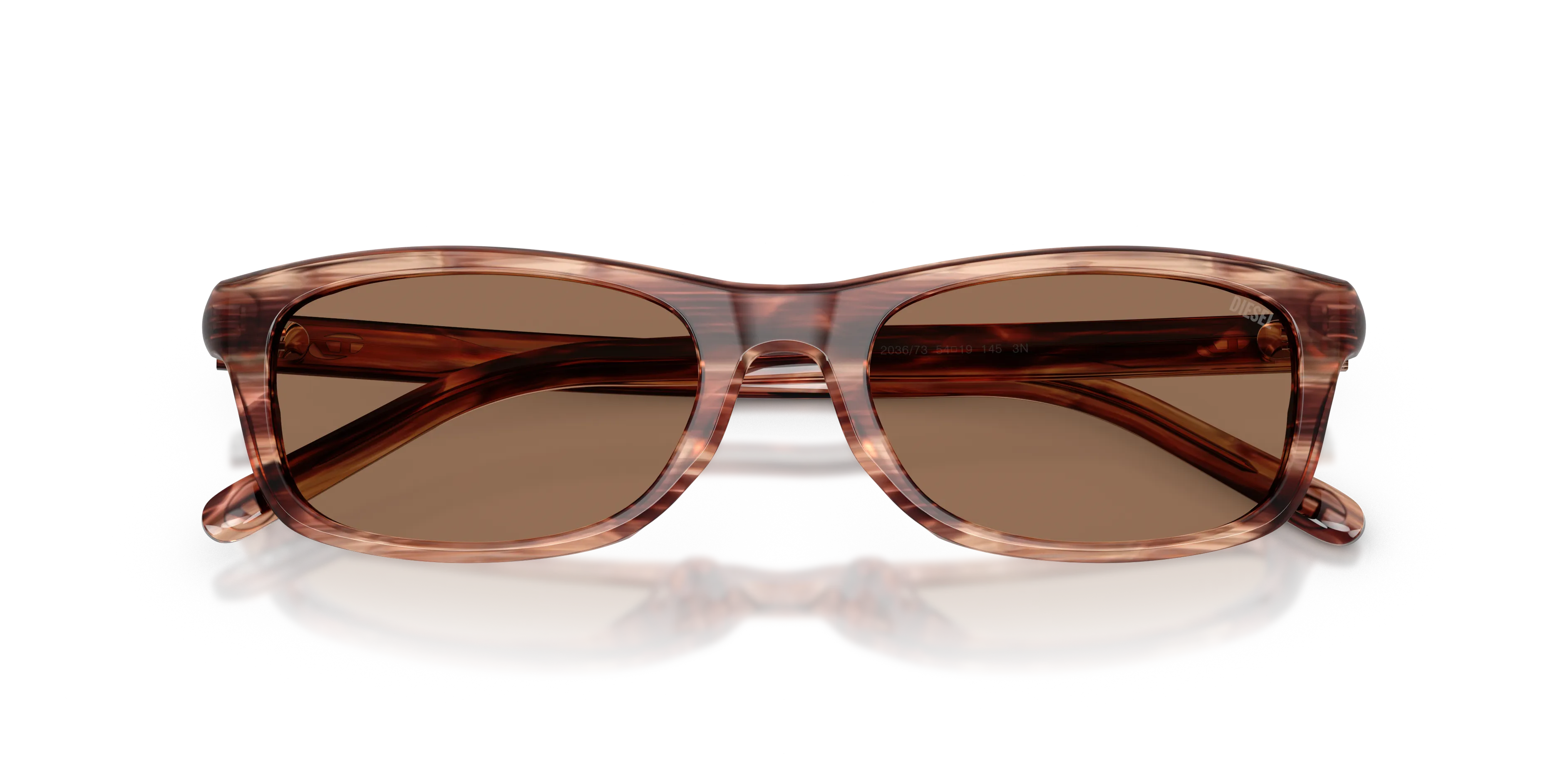 DIESEL DL2018F 203673 Occhiali da sole Acetato Marrone Marrone Squadrata Normale - immagine 2