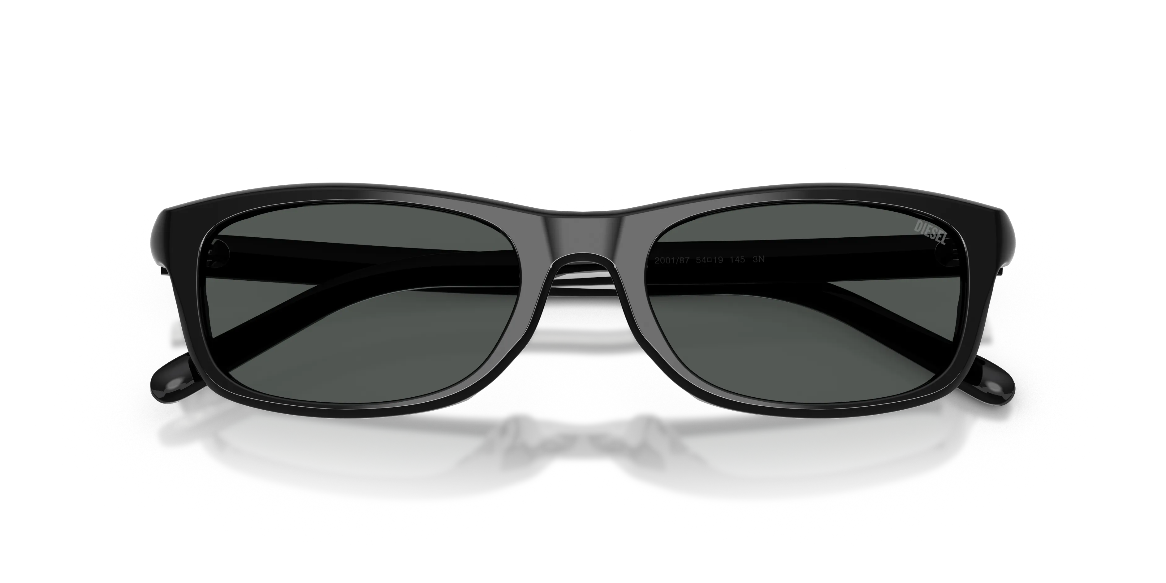 DIESEL DL2018F 200187 Occhiali da sole Acetato Nero Nero Squadrata Normale - immagine 2