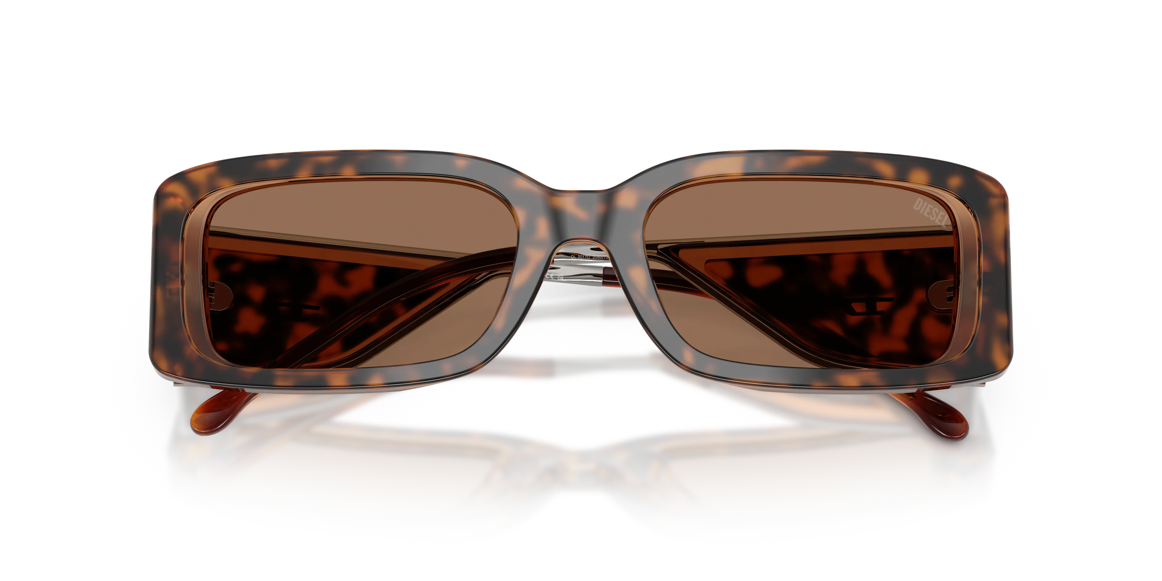 DIESEL DL2017U 205073 Occhiali da sole Acetato Tartaruga Marrone Squadrata Normale - immagine 2