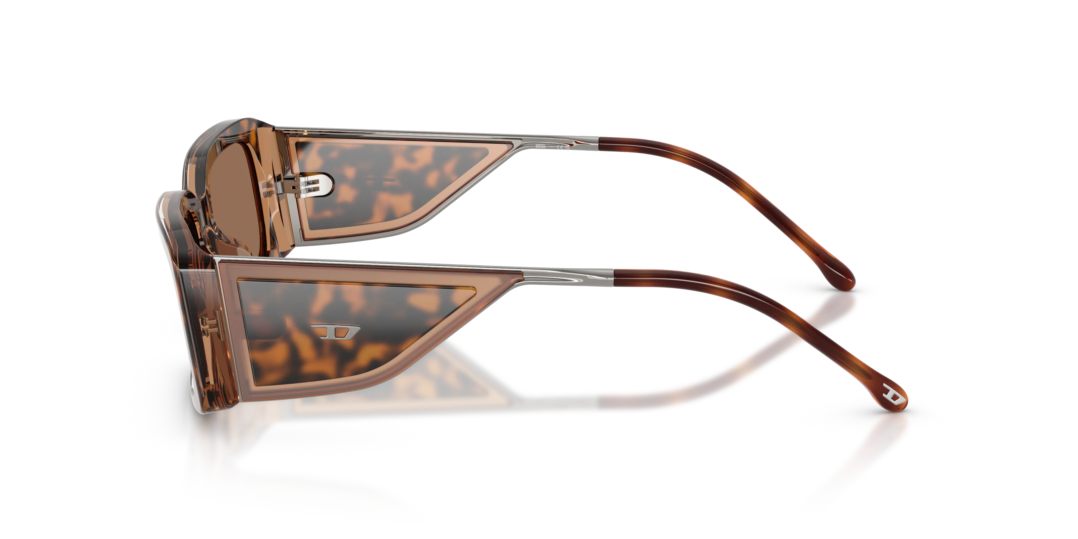DIESEL DL2017U 205073 Occhiali da sole Acetato Tartaruga Marrone Squadrata Normale - immagine 4