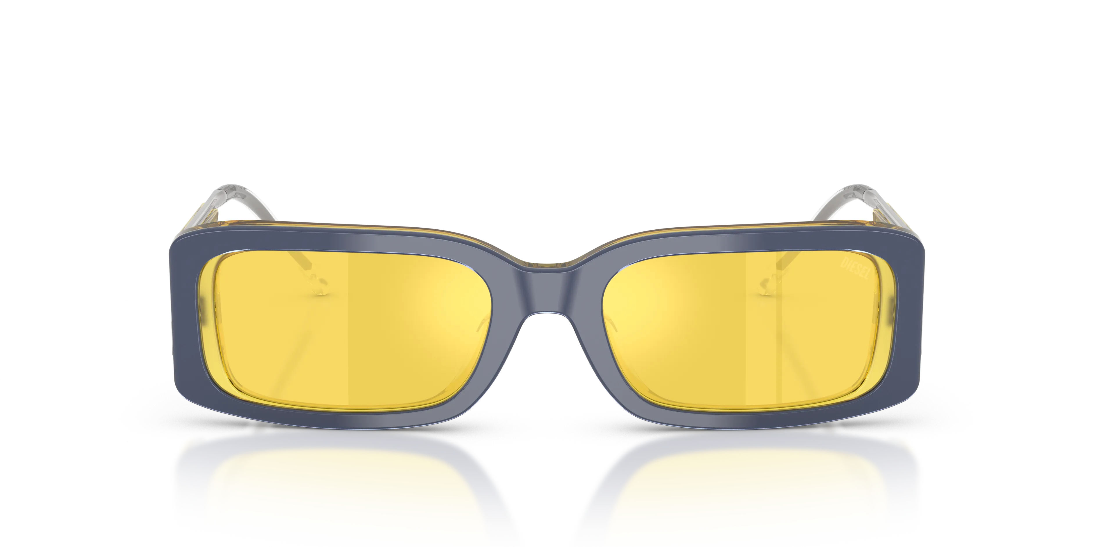 DIESEL DL2017U 2046V9 Occhiali da sole Acetato Giallo Grigio Squadrata Specchiate - immagine 3