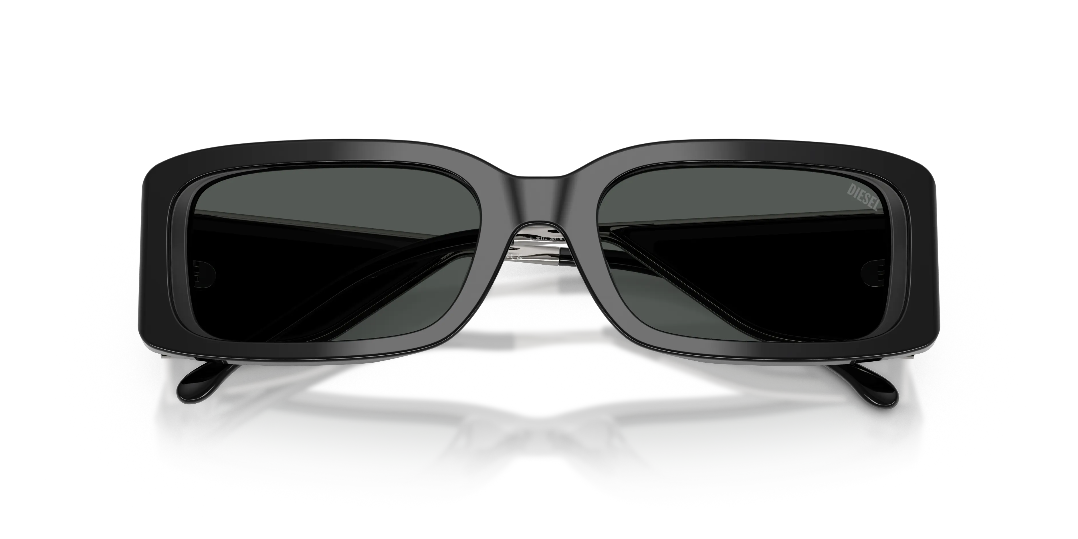 DIESEL DL2017U 204487 Occhiali da sole Acetato Nero Grigio Squadrata Normale - immagine 2