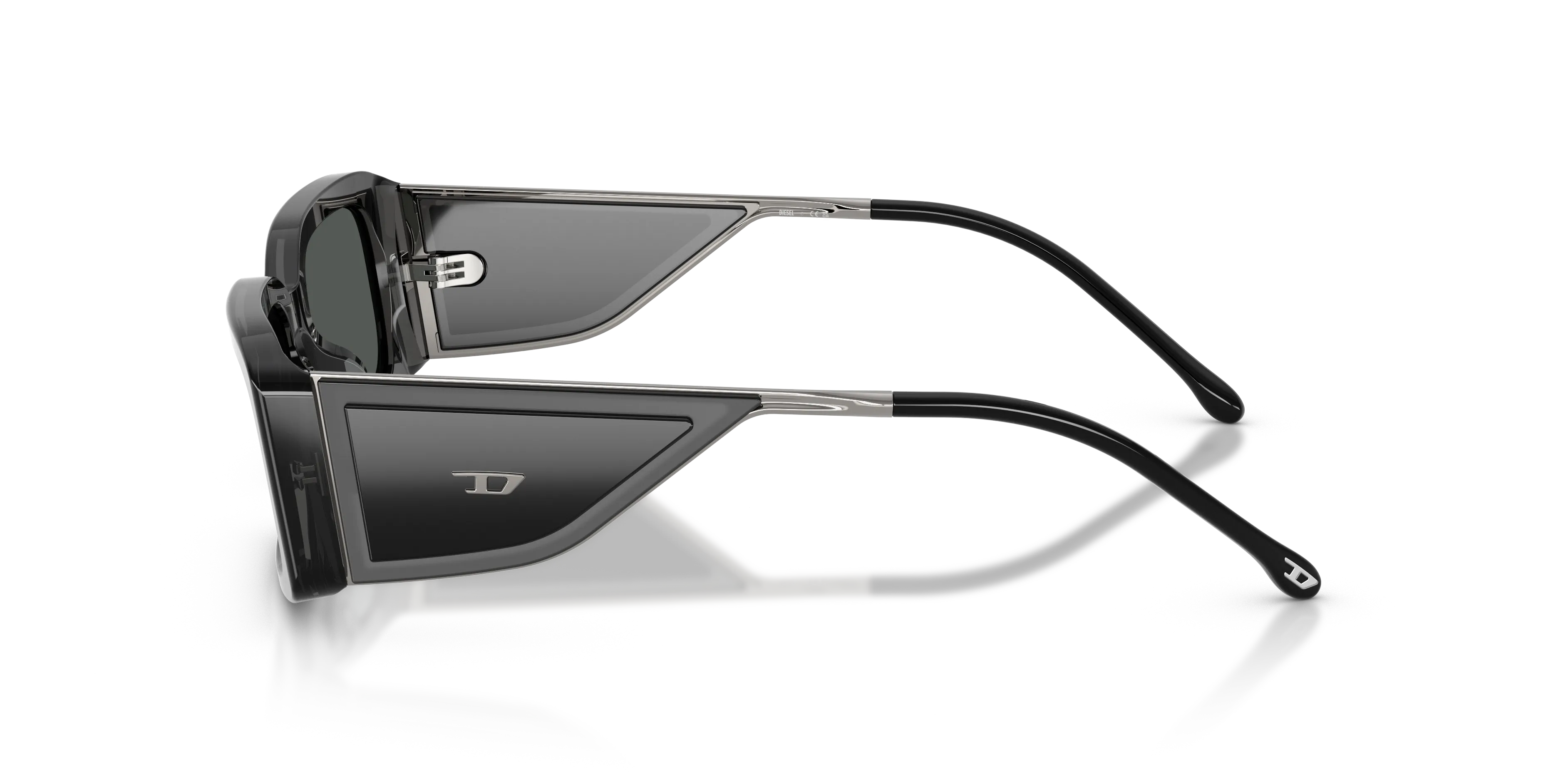 DIESEL DL2017U 204487 Occhiali da sole Acetato Nero Grigio Squadrata Normale - immagine 4