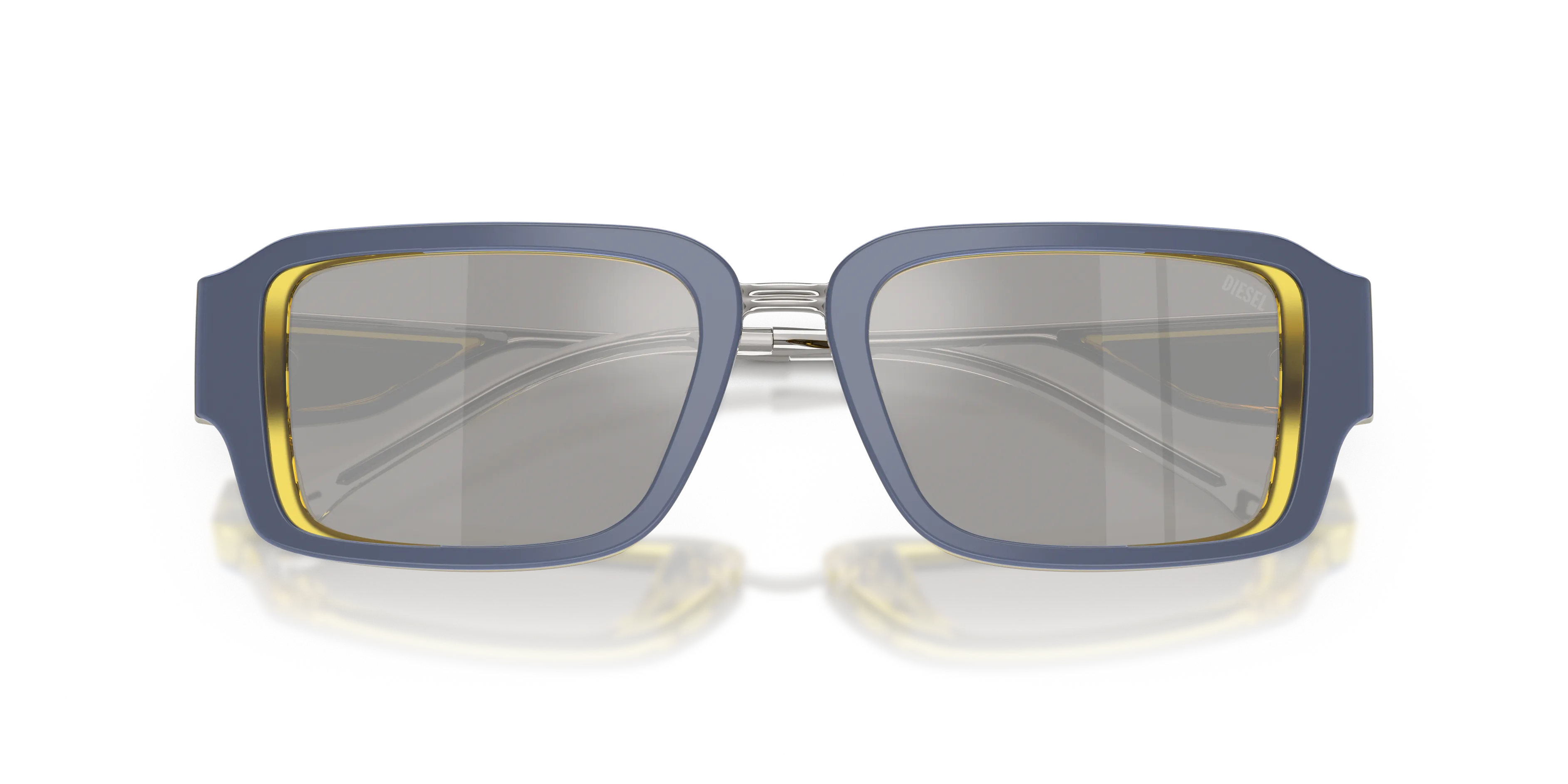 DIESEL DL2016U 20466G Occhiali da sole Acetato Giallo Grigio Squadrata Specchiate - immagine 2