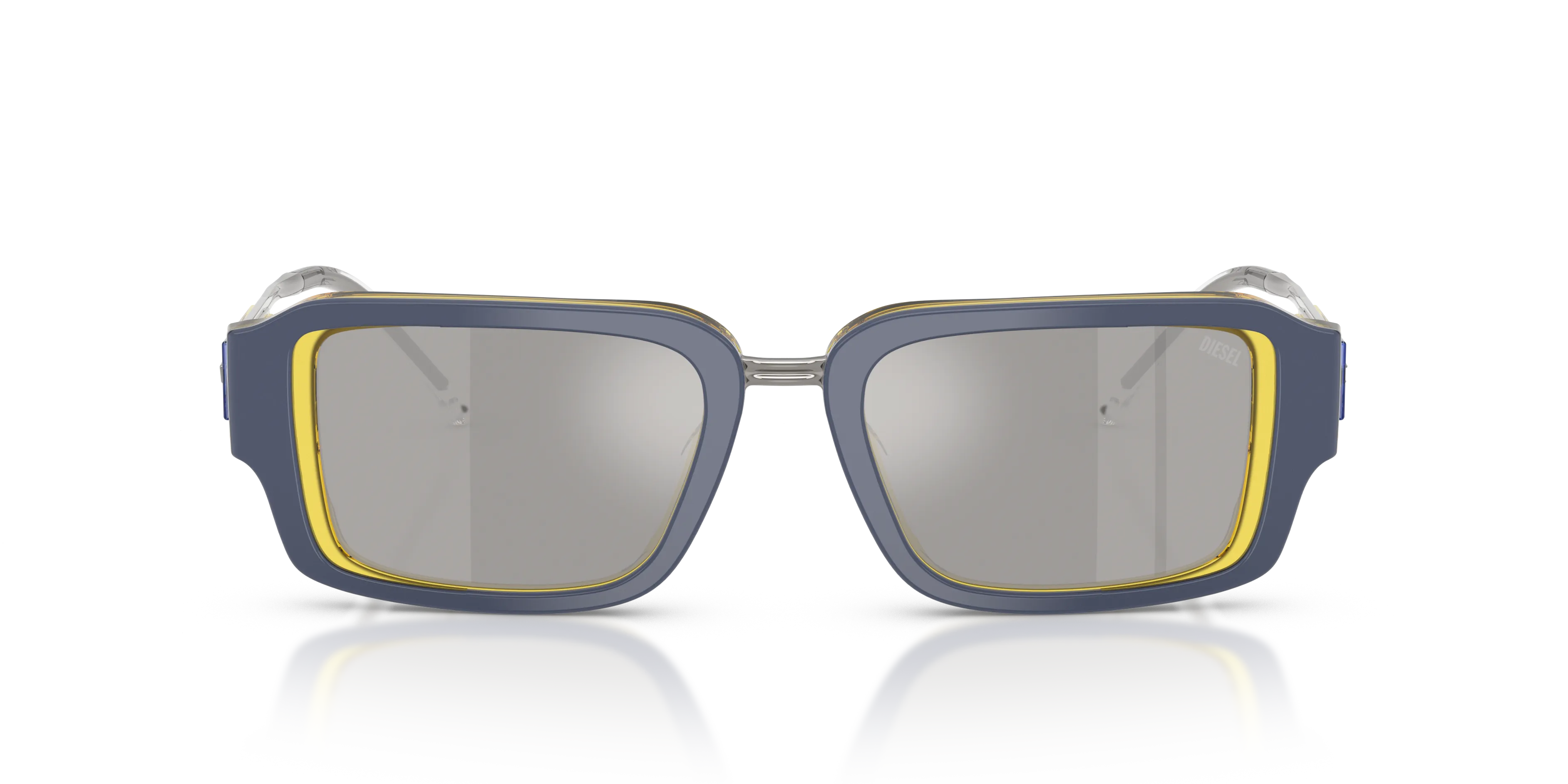 DIESEL DL2016U 20466G Occhiali da sole Acetato Giallo Grigio Squadrata Specchiate - immagine 3