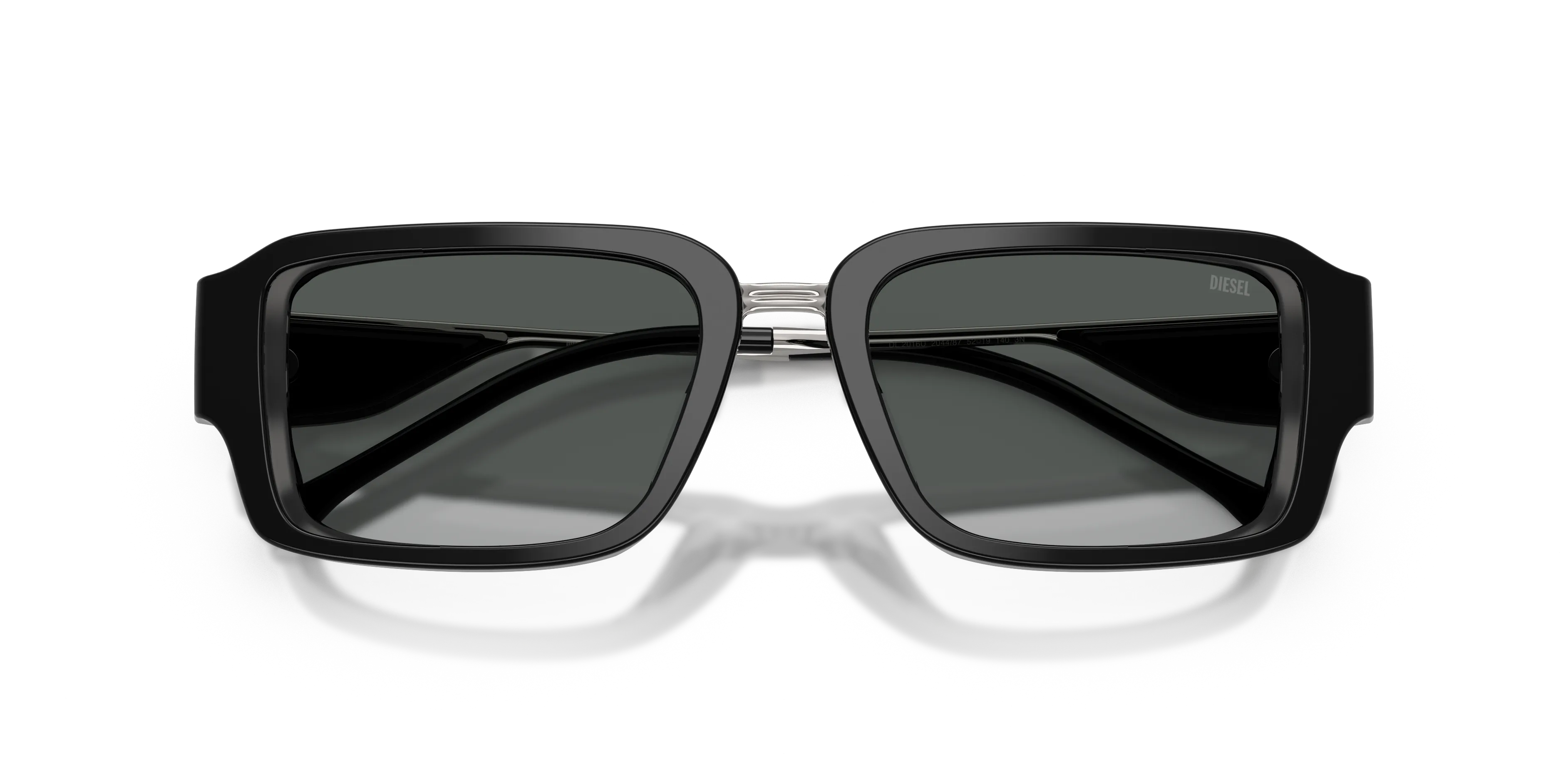 DIESEL DL2016U 204487 Occhiali da sole Acetato Nero Grigio Squadrata Normale - immagine 2