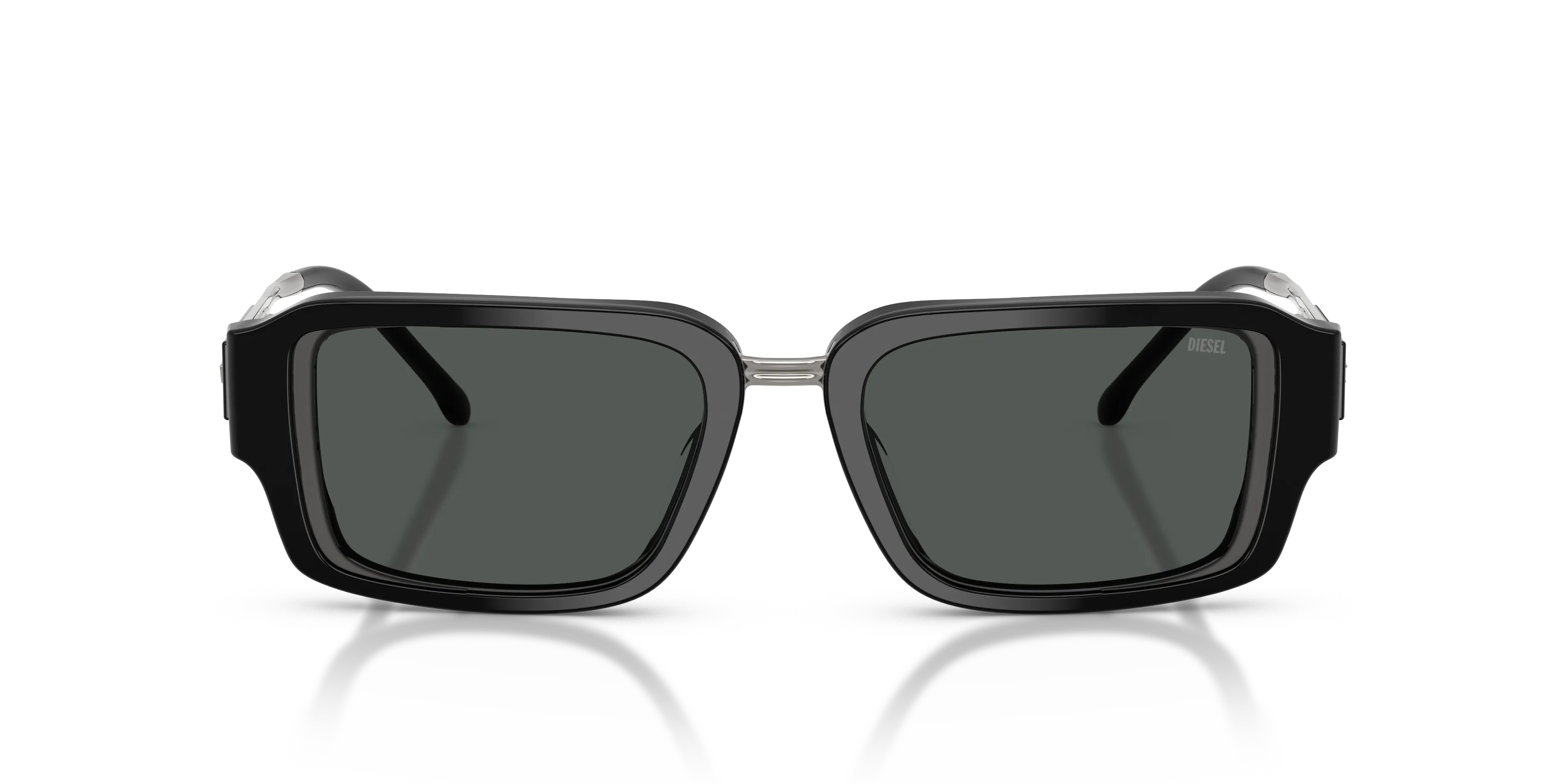 DIESEL DL2016U 204487 Occhiali da sole Acetato Nero Grigio Squadrata Normale - immagine 3