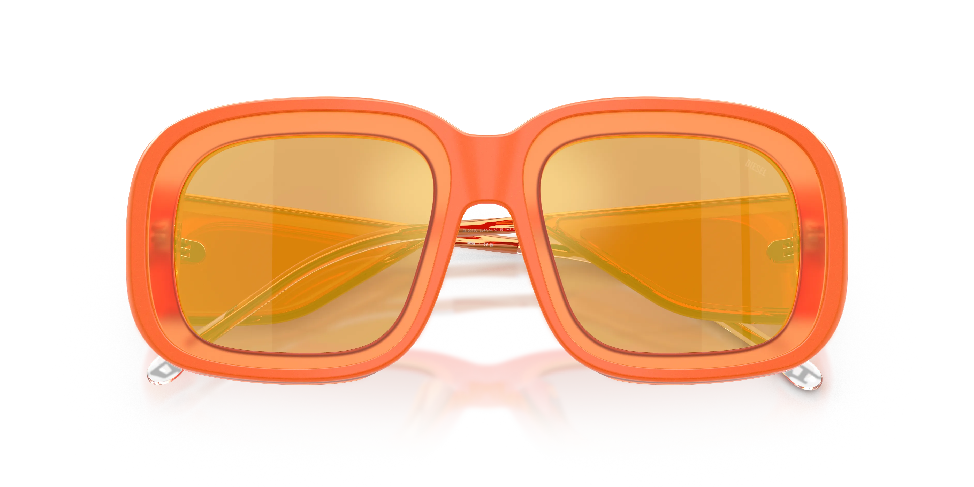 DIESEL DL2015U 20477J Occhiali da sole Acetato Arancione Arancione Squadrata Specchiate - immagine 2
