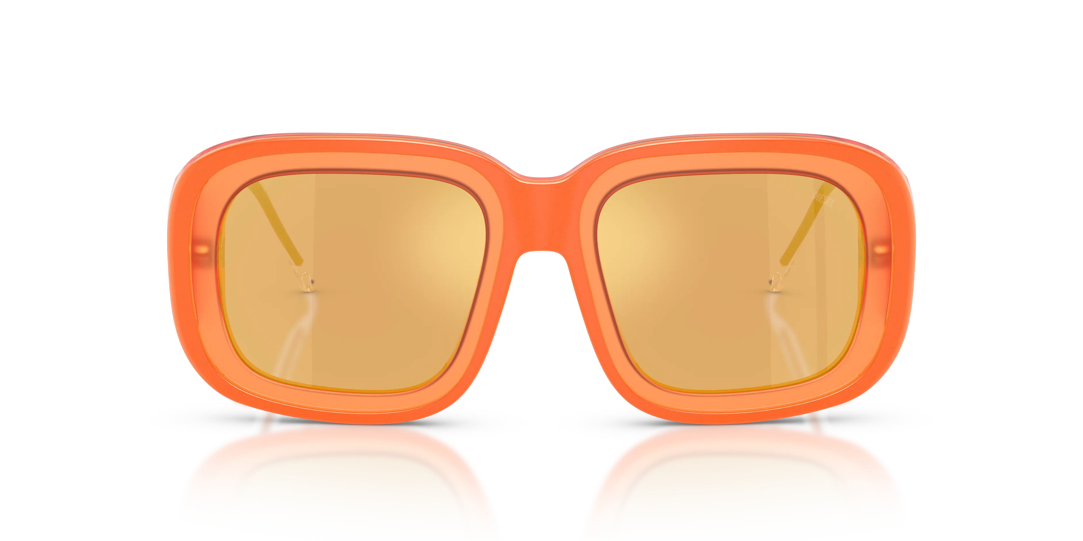 DIESEL DL2015U 20477J Occhiali da sole Acetato Arancione Arancione Squadrata Specchiate - immagine 3