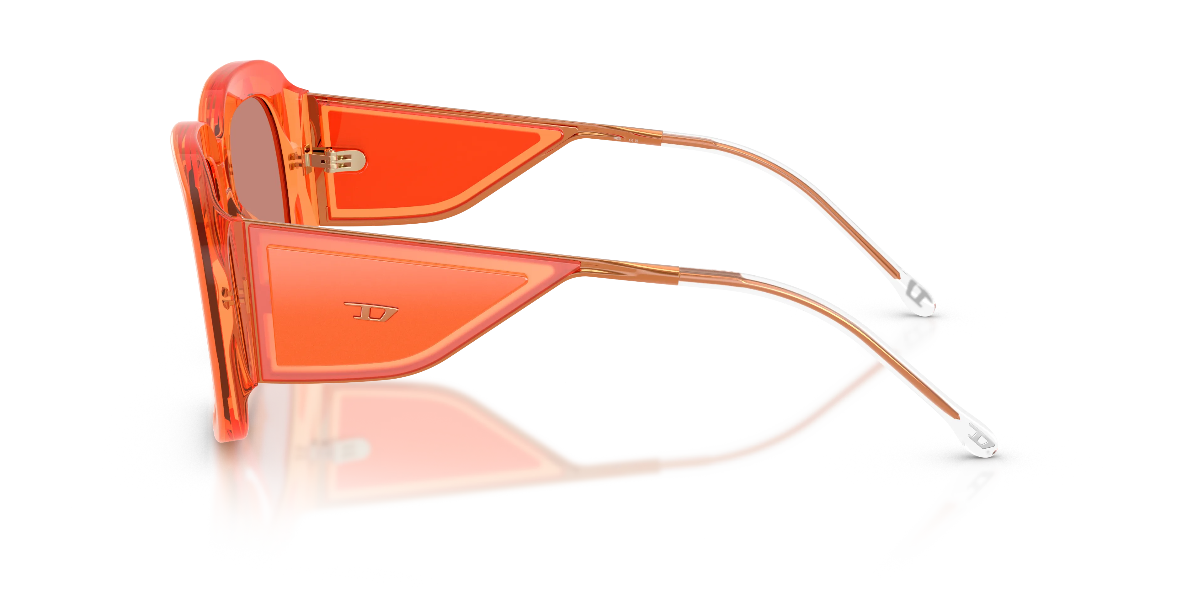 DIESEL DL2015U 20477J Occhiali da sole Acetato Arancione Arancione Squadrata Specchiate - immagine 4