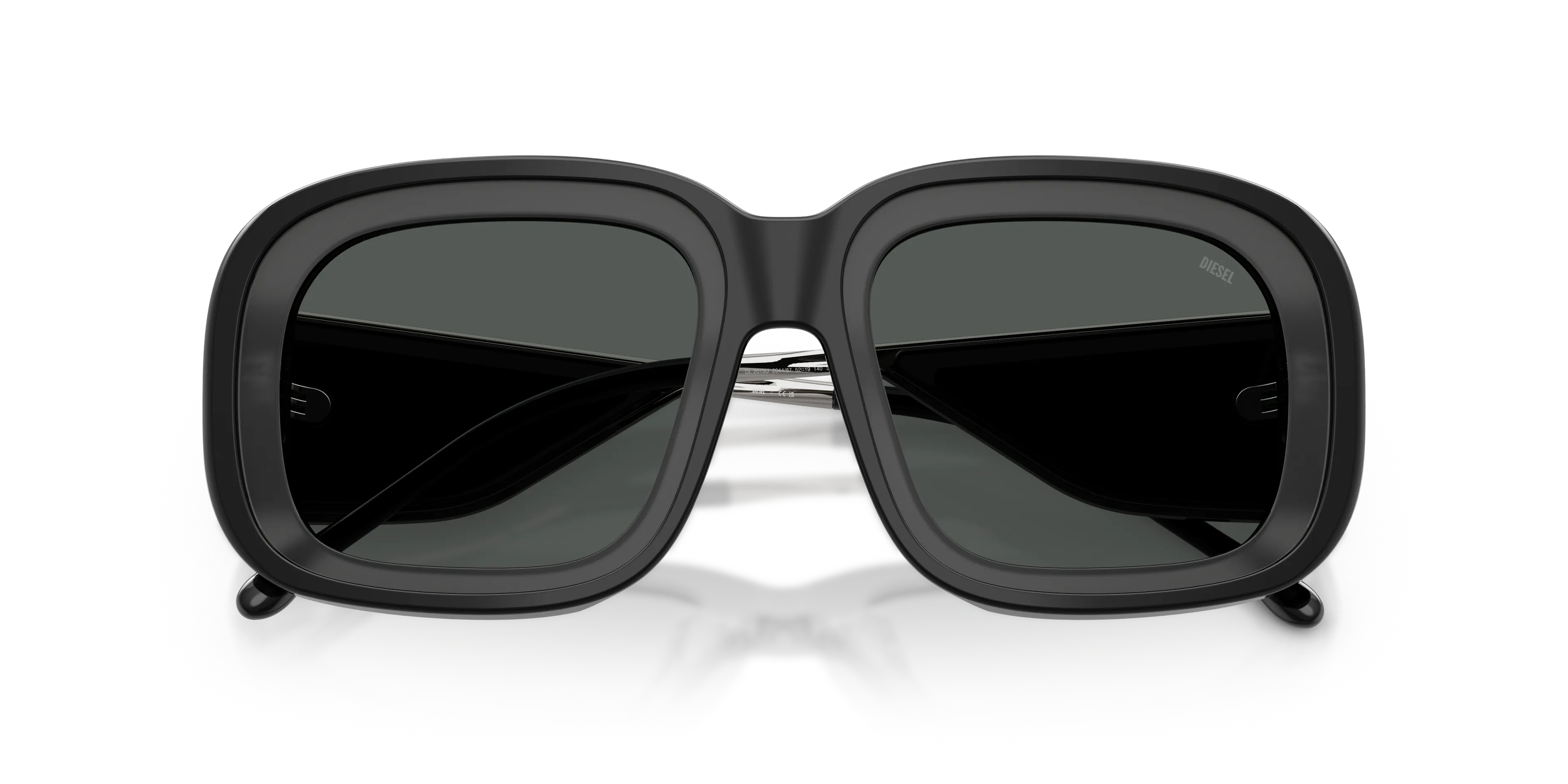 DIESEL DL2015U 204487 Occhiali da sole Acetato Nero Grigio Squadrata Normale - immagine 2