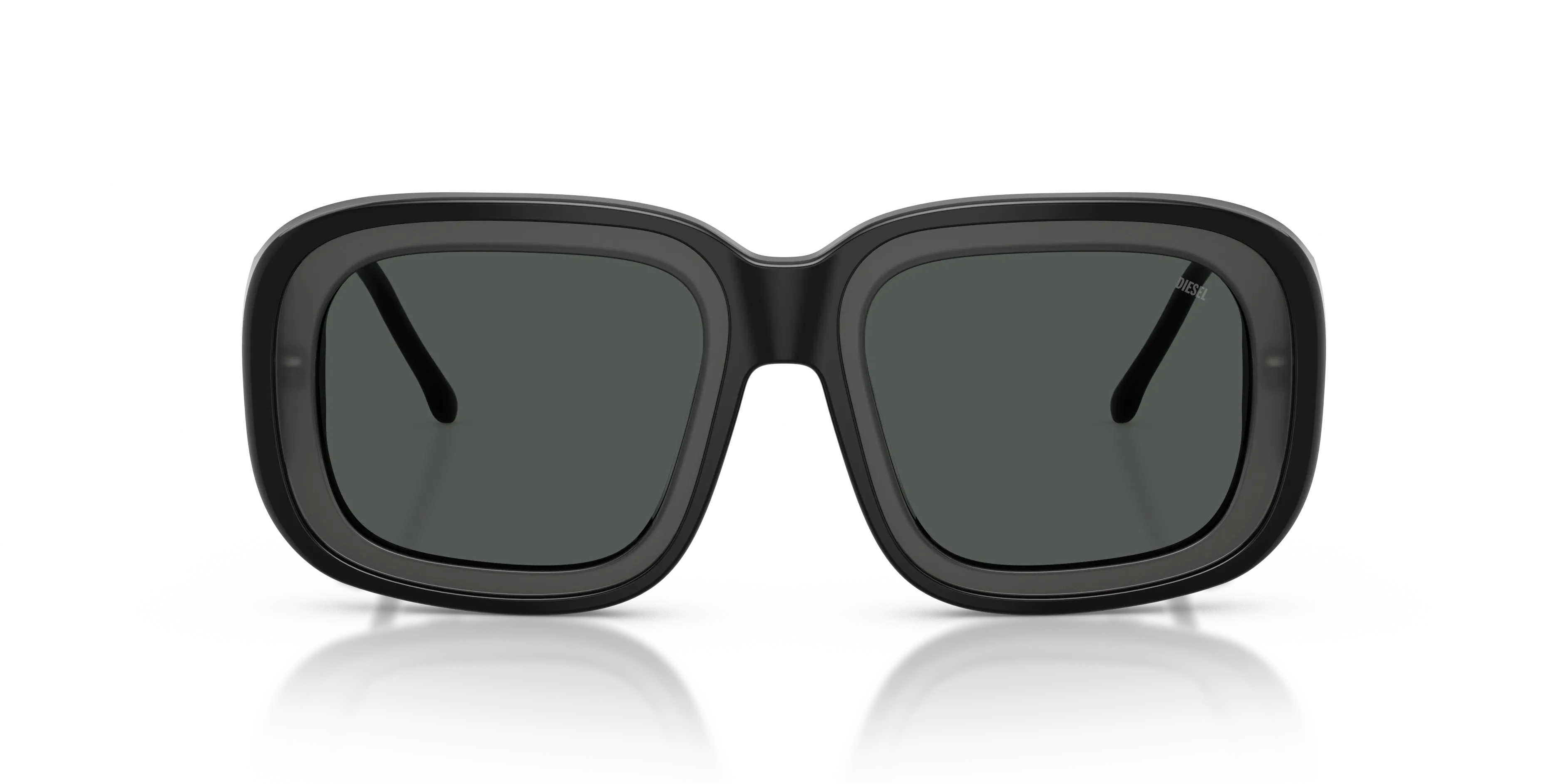 DIESEL DL2015U 204487 Occhiali da sole Acetato Nero Grigio Squadrata Normale - immagine 3