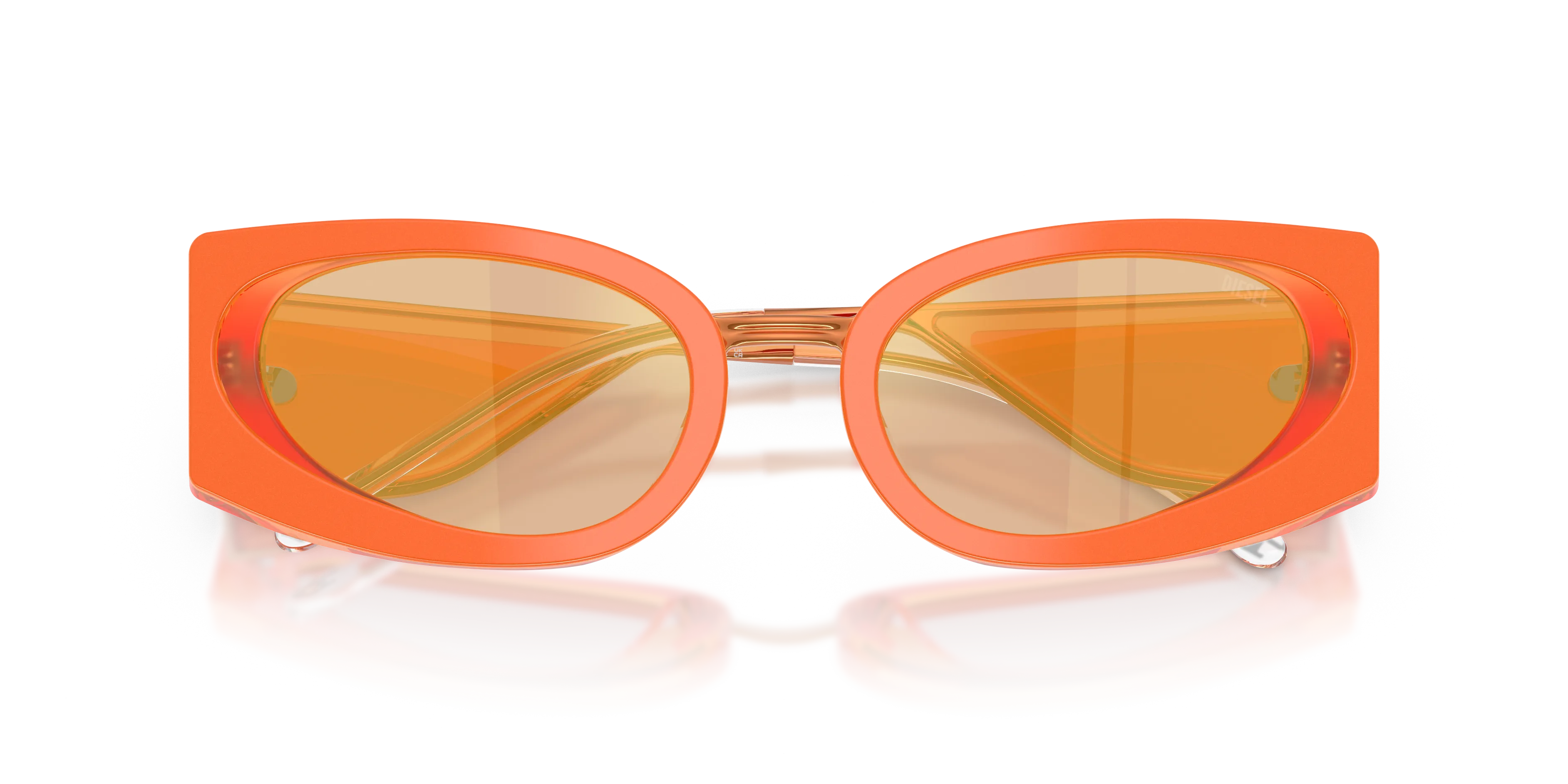 DIESEL DL2014U 20477J Occhiali da sole Acetato Arancione Arancione Cat Eye Normale - immagine 2