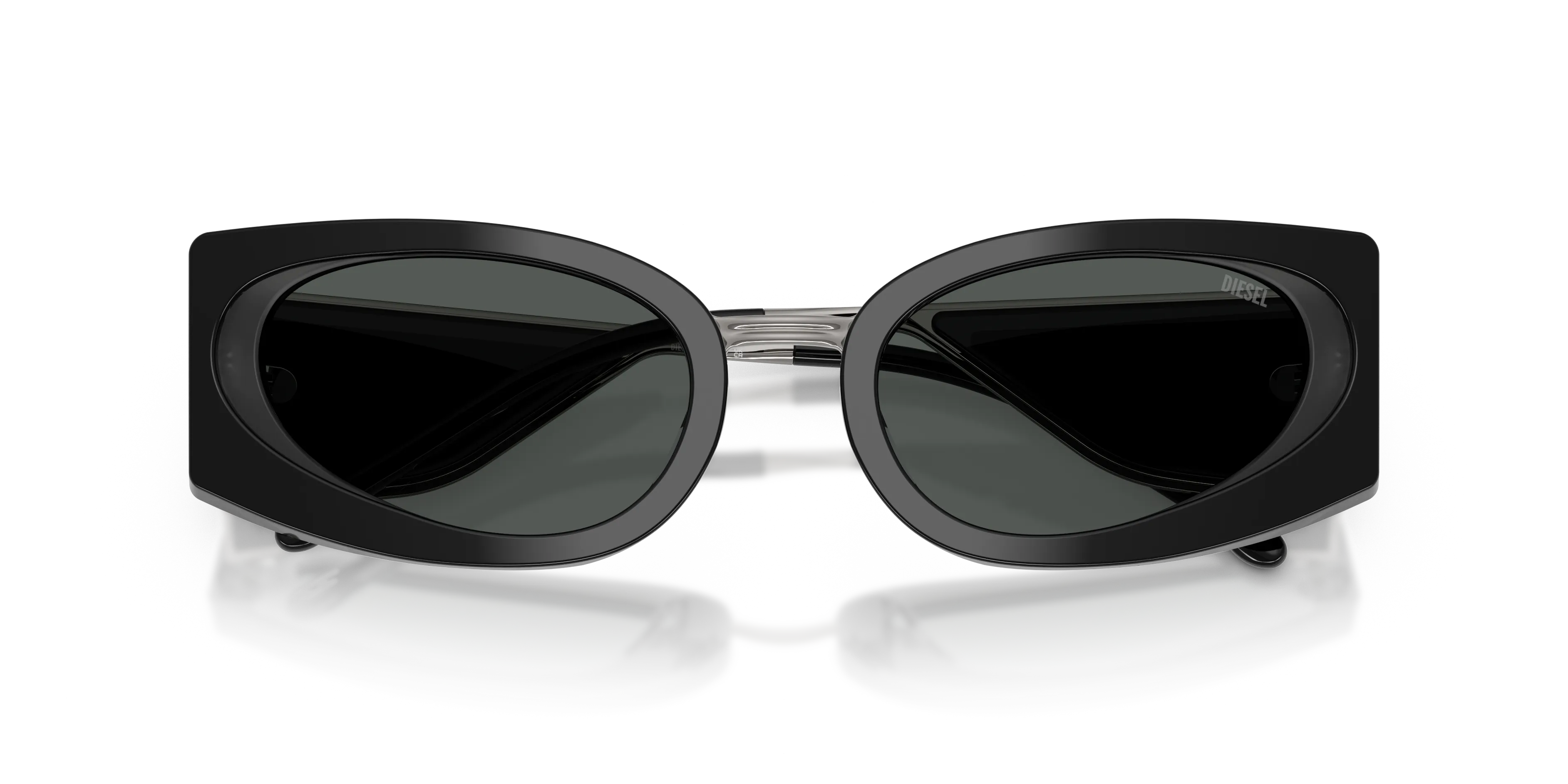 DIESEL DL2014U 204487 Occhiali da sole Acetato Nero Grigio Cat Eye Normale - immagine 2