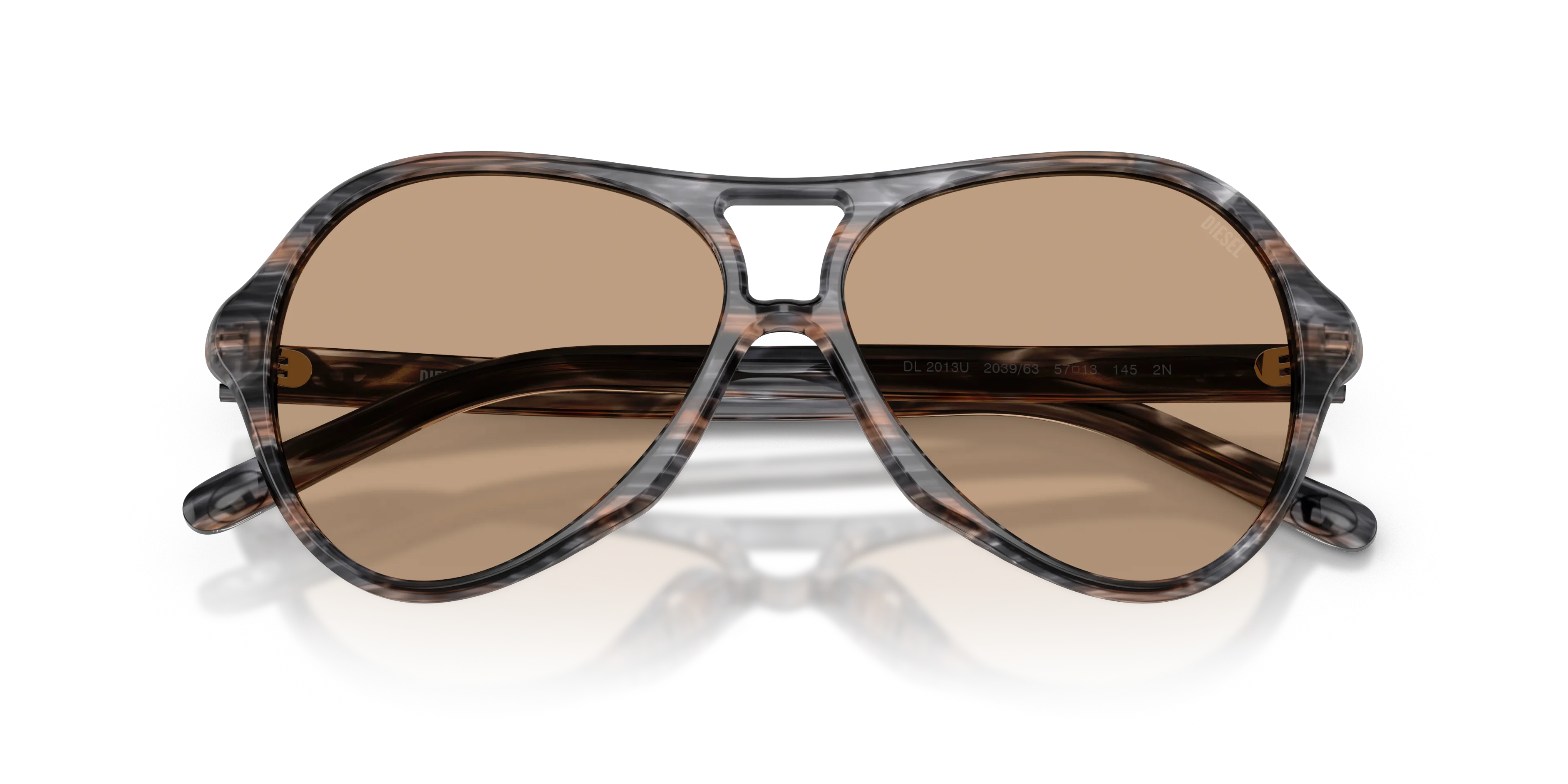 DIESEL DL2013U 203963 Occhiali da sole Acetato Grigio Marrone Pilot Normale - immagine 2