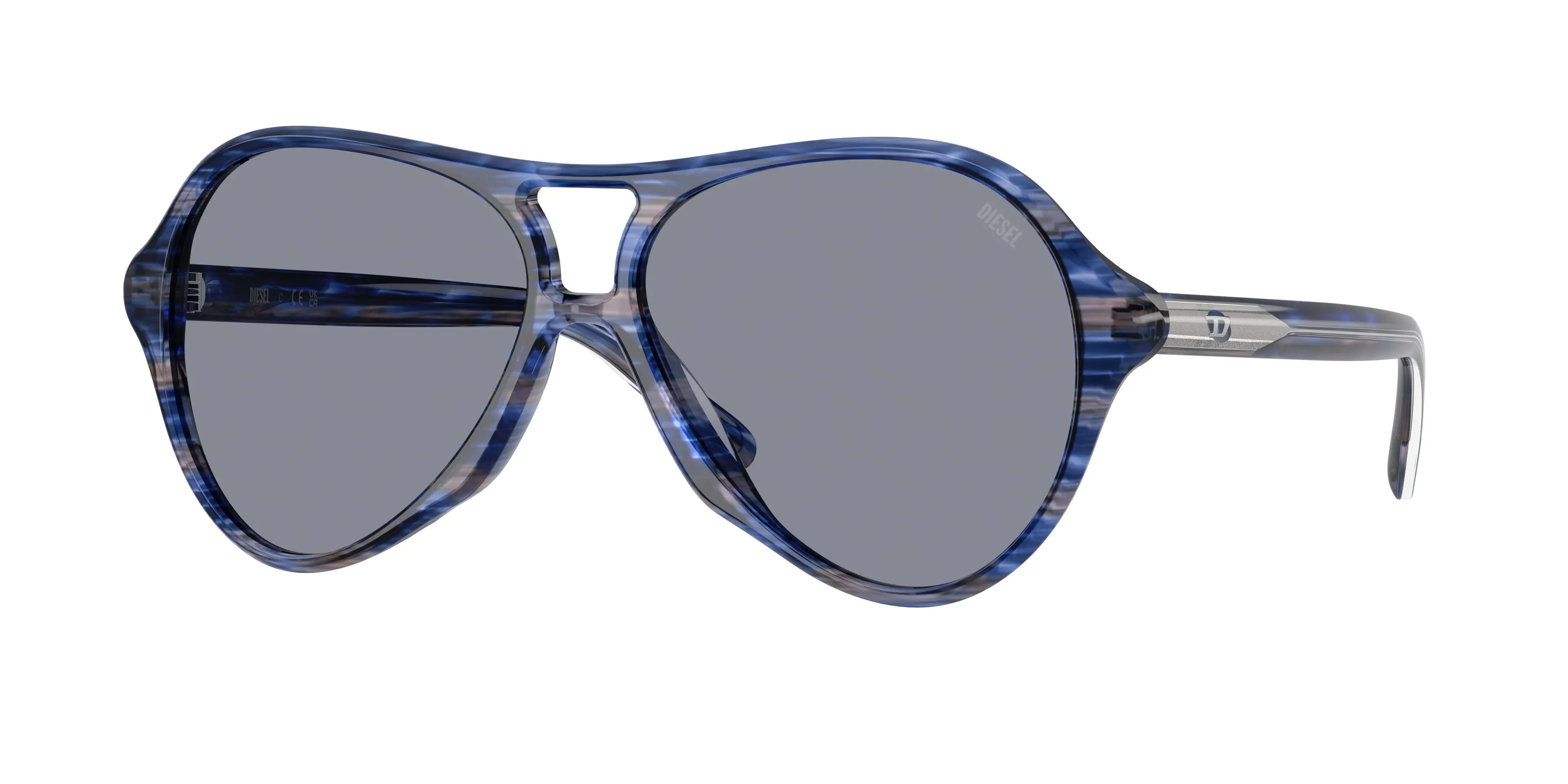 DIESEL DL2013U 2037/1 Occhiali da sole Acetato Blu Grigio Pilot Normale - immagine 1