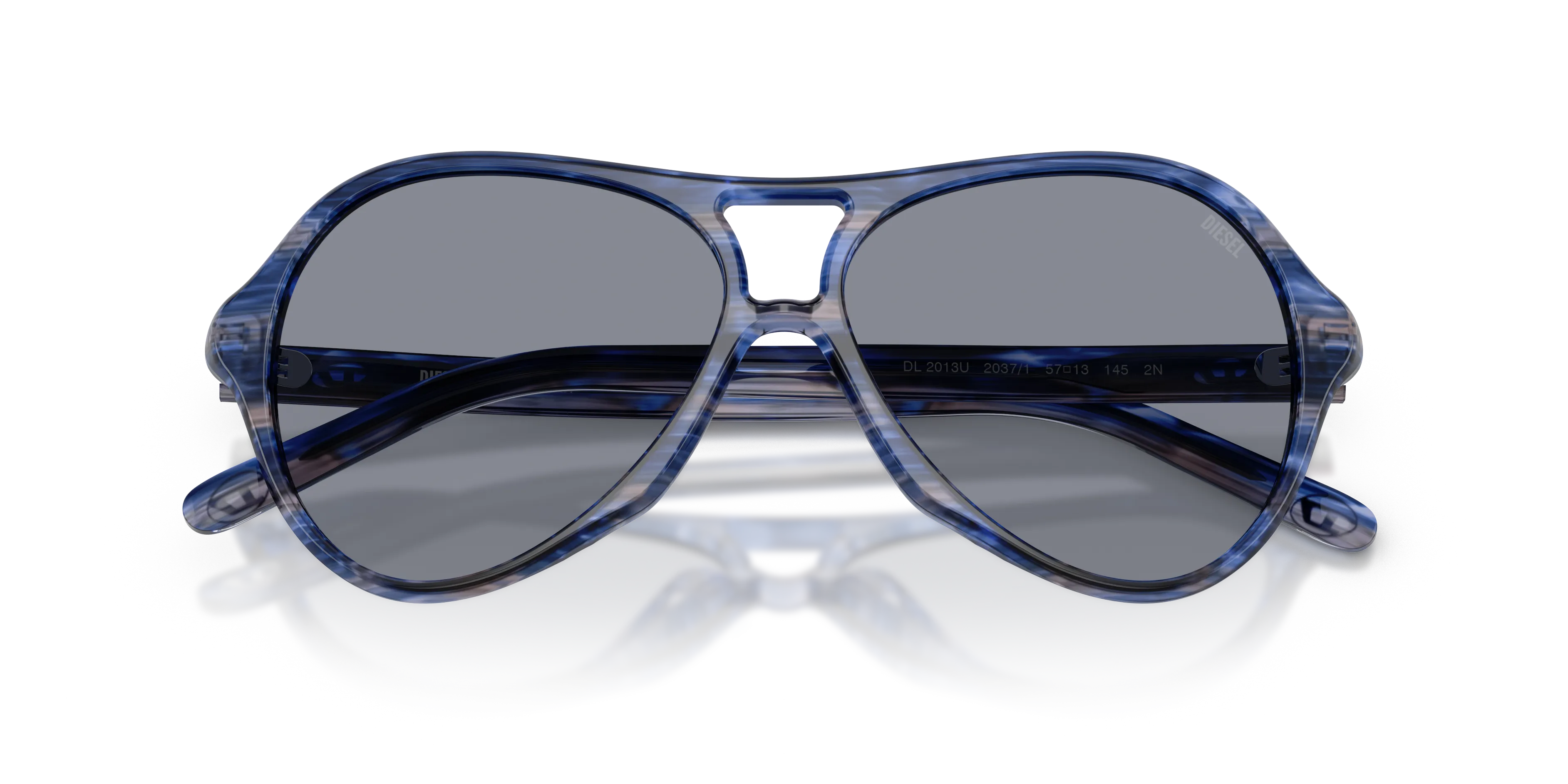 DIESEL DL2013U 2037/1 Occhiali da sole Acetato Blu Grigio Pilot Normale - immagine 2