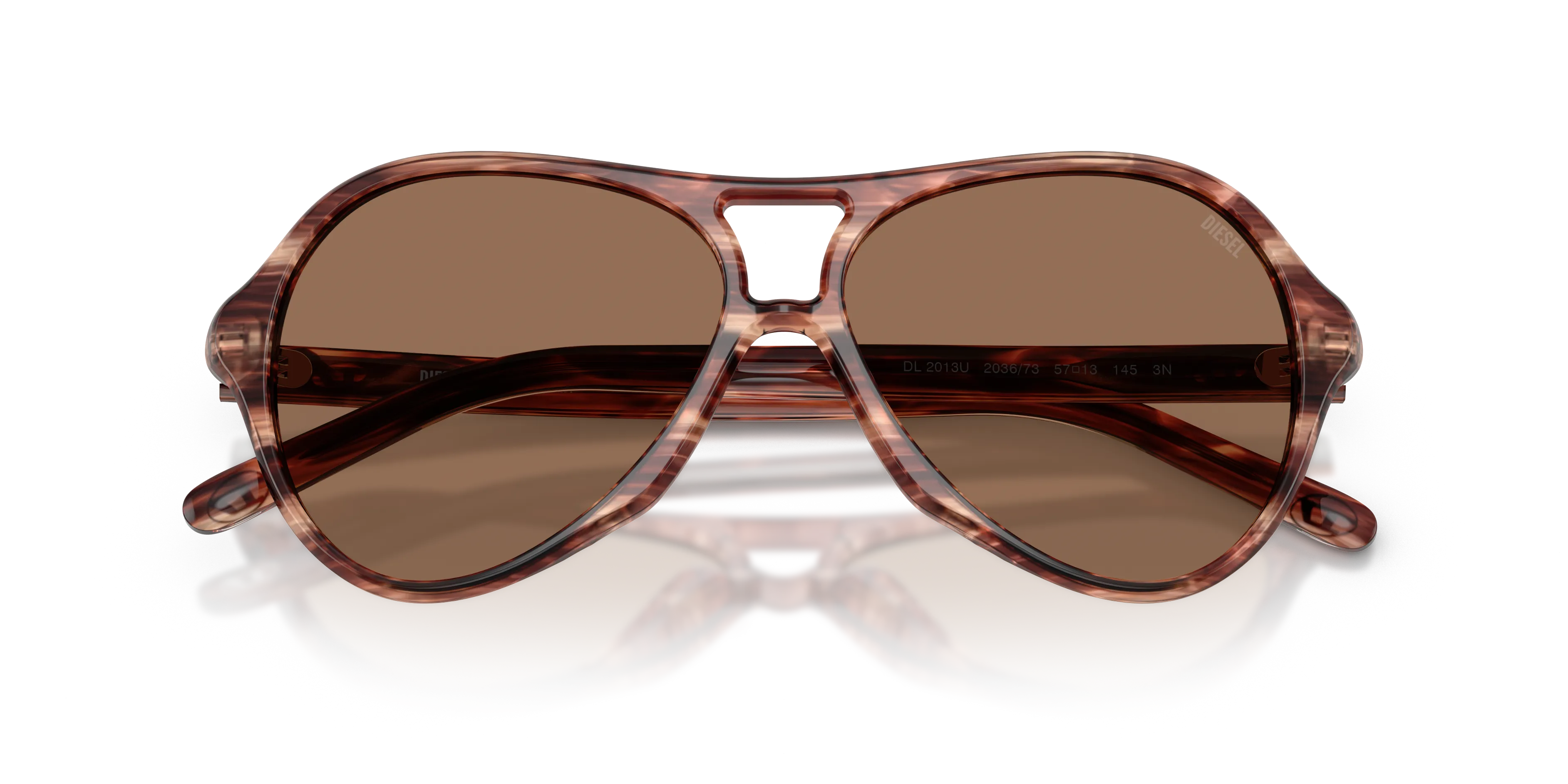 DIESEL DL2013U 203673 Occhiali da sole Acetato Marrone Marrone Pilot Normale - immagine 2