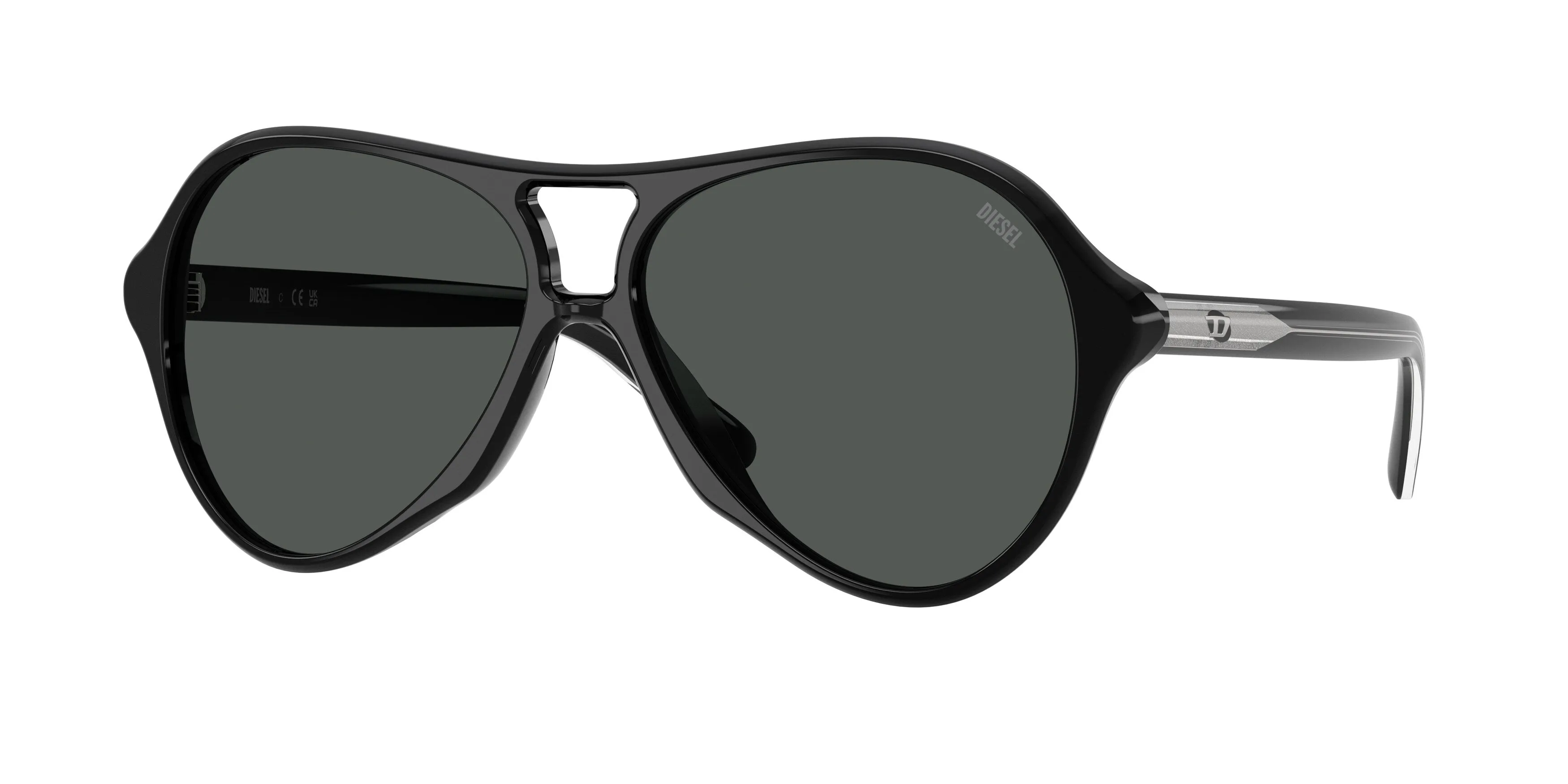 DIESEL DL2013U 200187 Occhiali da sole Acetato Nero Nero Pilot Normale - immagine 1
