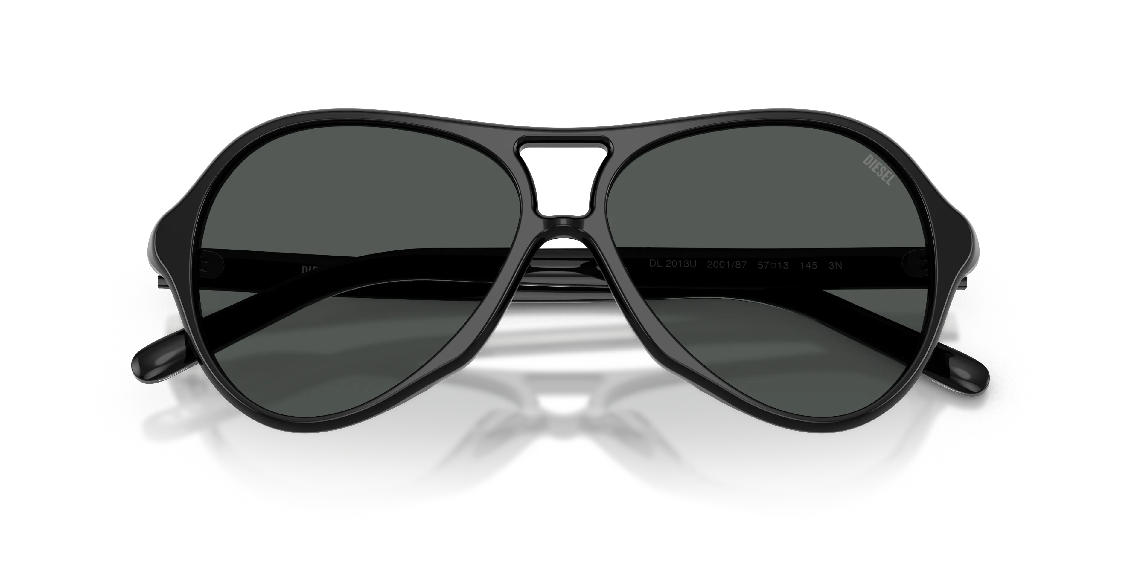 DIESEL DL2013U 200187 Occhiali da sole Acetato Nero Nero Pilot Normale - immagine 2