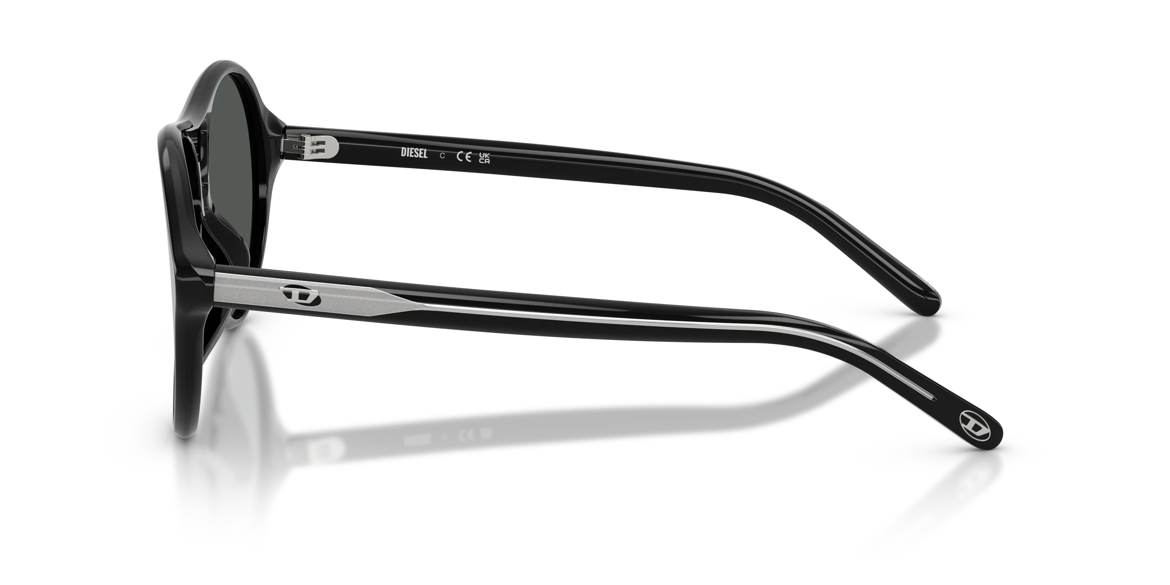 DIESEL DL2013U 200187 Occhiali da sole Acetato Nero Nero Pilot Normale - immagine 4