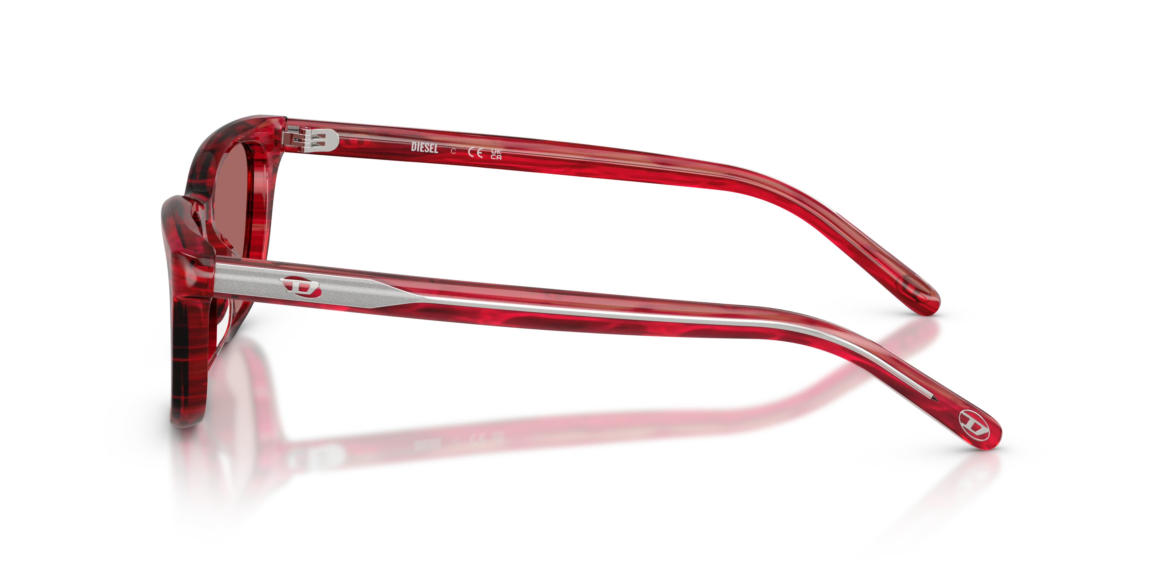 DIESEL DL2012U 203869 Occhiali da sole Acetato Rosso Viola Cat Eye Normale - immagine 4