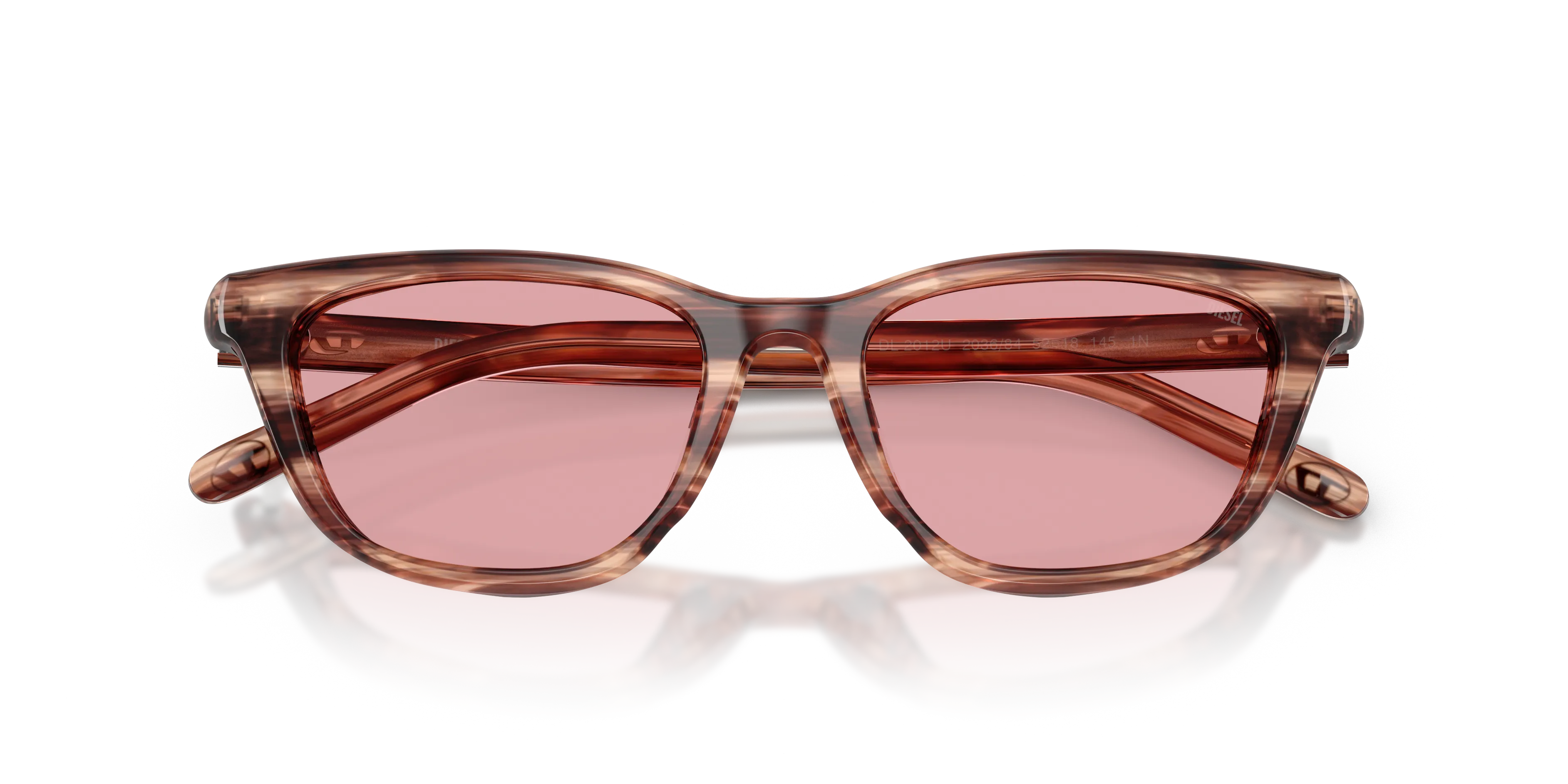 DIESEL DL2012U 203684 Occhiali da sole Acetato Marrone Viola Cat Eye Normale - immagine 2