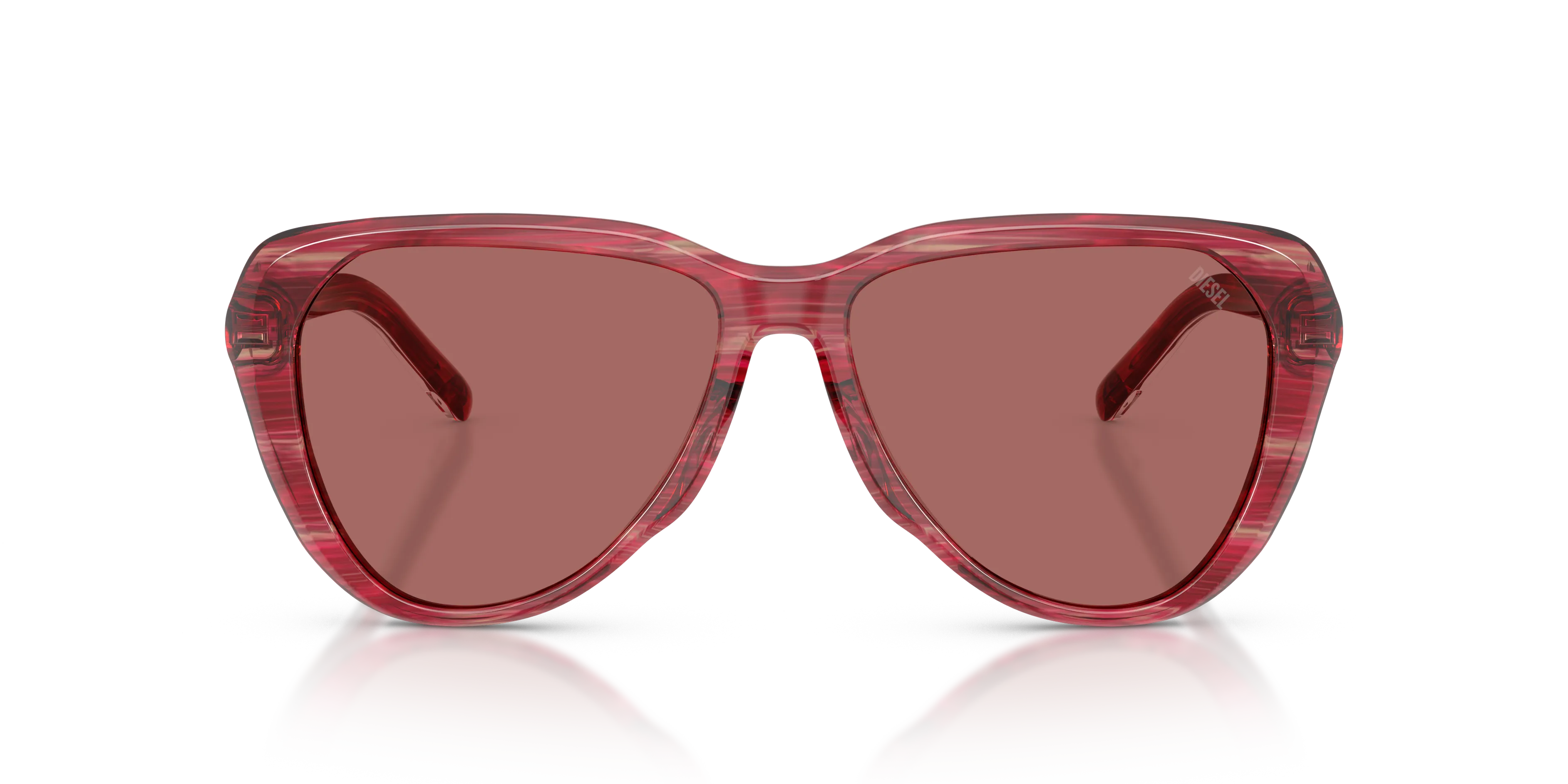 DIESEL DL2011U 203869 Occhiali da sole Acetato Rosso Viola Pilot Normale - immagine 3