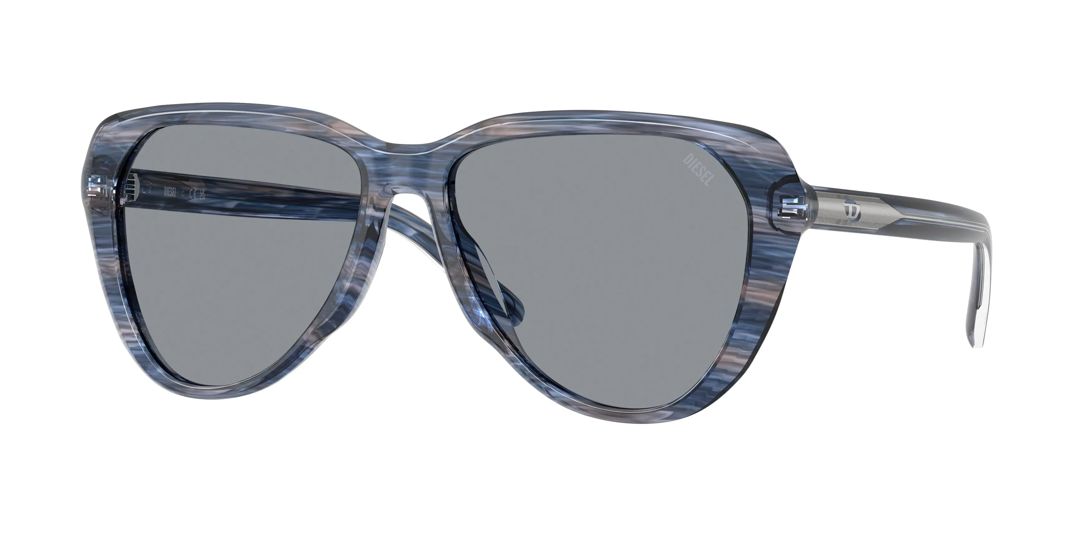 DIESEL DL2011U 2037/1 Occhiali da sole Acetato Blu Grigio Pilot Normale - immagine 1