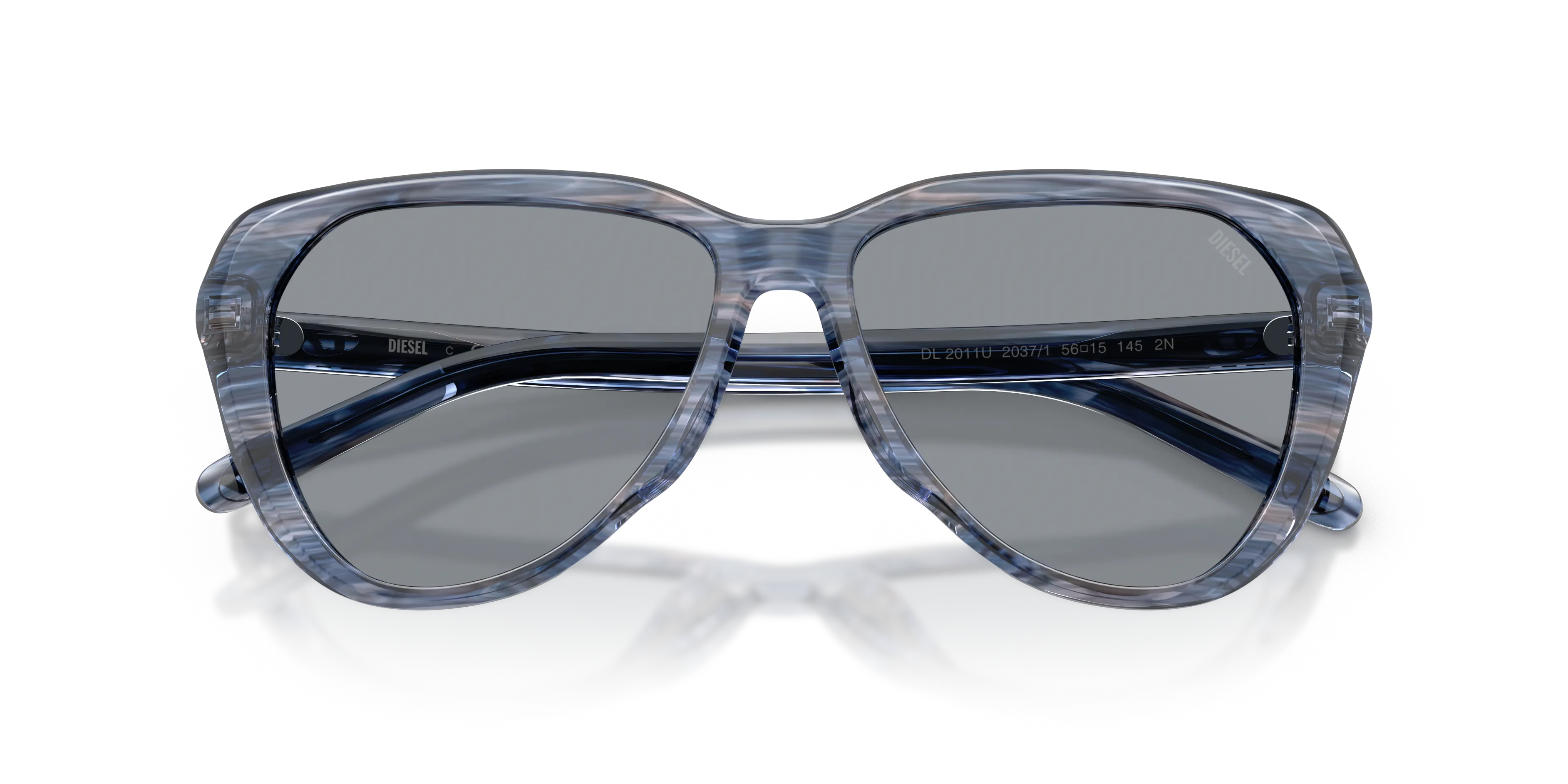DIESEL DL2011U 2037/1 Occhiali da sole Acetato Blu Grigio Pilot Normale - immagine 2