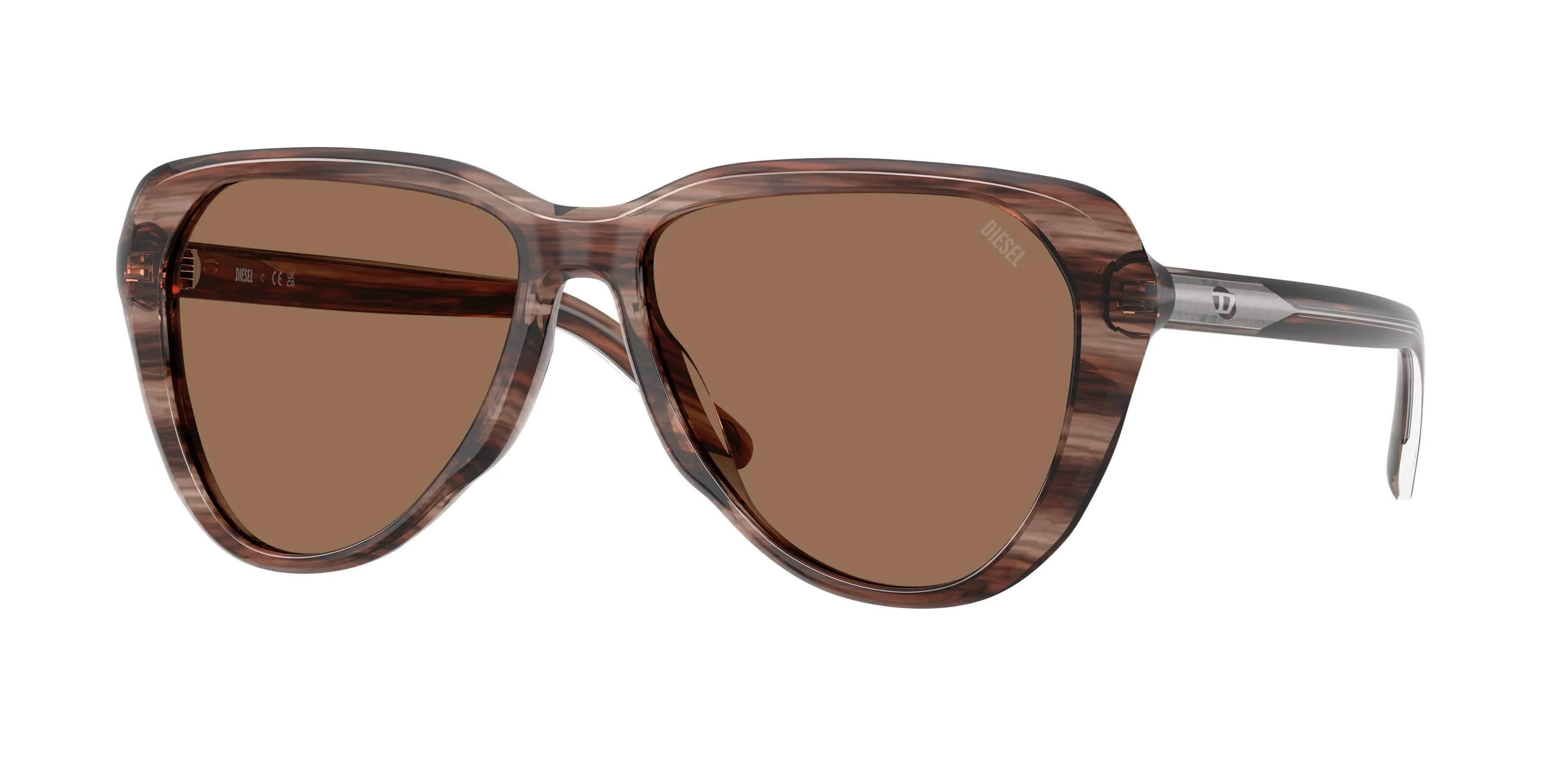DIESEL DL2011U 203673 Occhiali da sole Acetato Marrone Marrone Pilot Normale - immagine 1