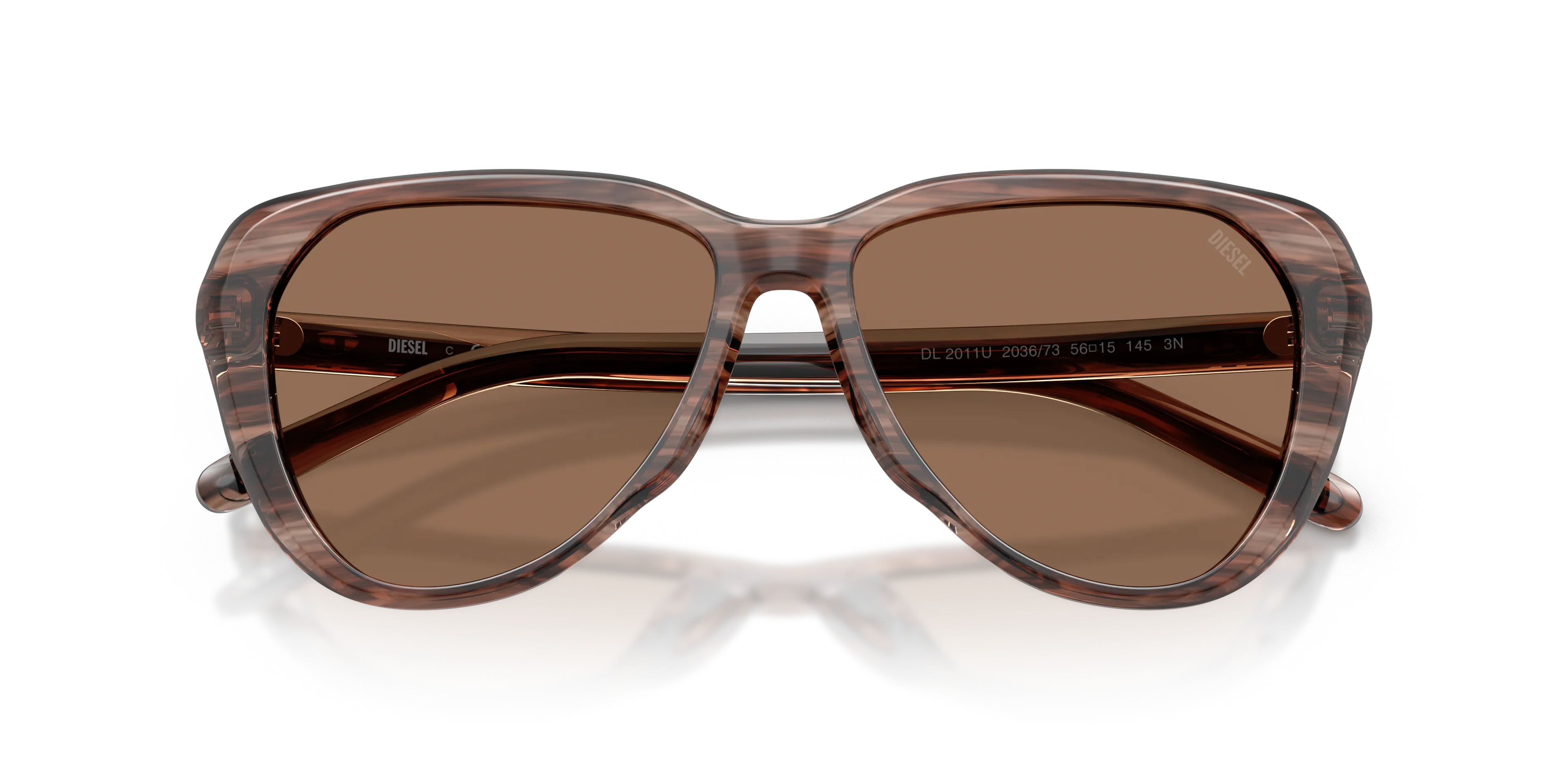 DIESEL DL2011U 203673 Occhiali da sole Acetato Marrone Marrone Pilot Normale - immagine 2