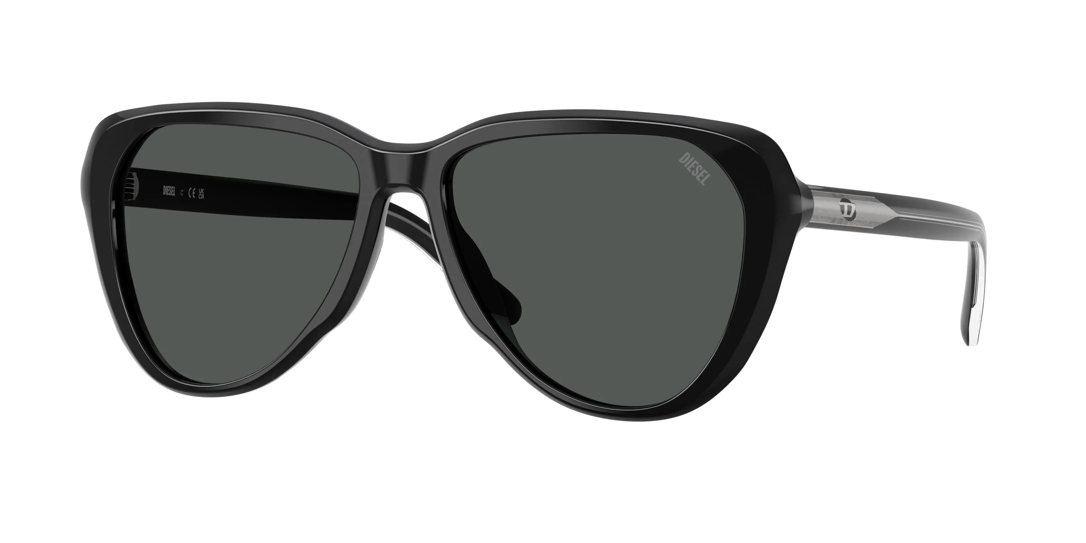 DIESEL DL2011U 200187 Occhiali da sole Acetato Nero Nero Pilot Normale - immagine 1