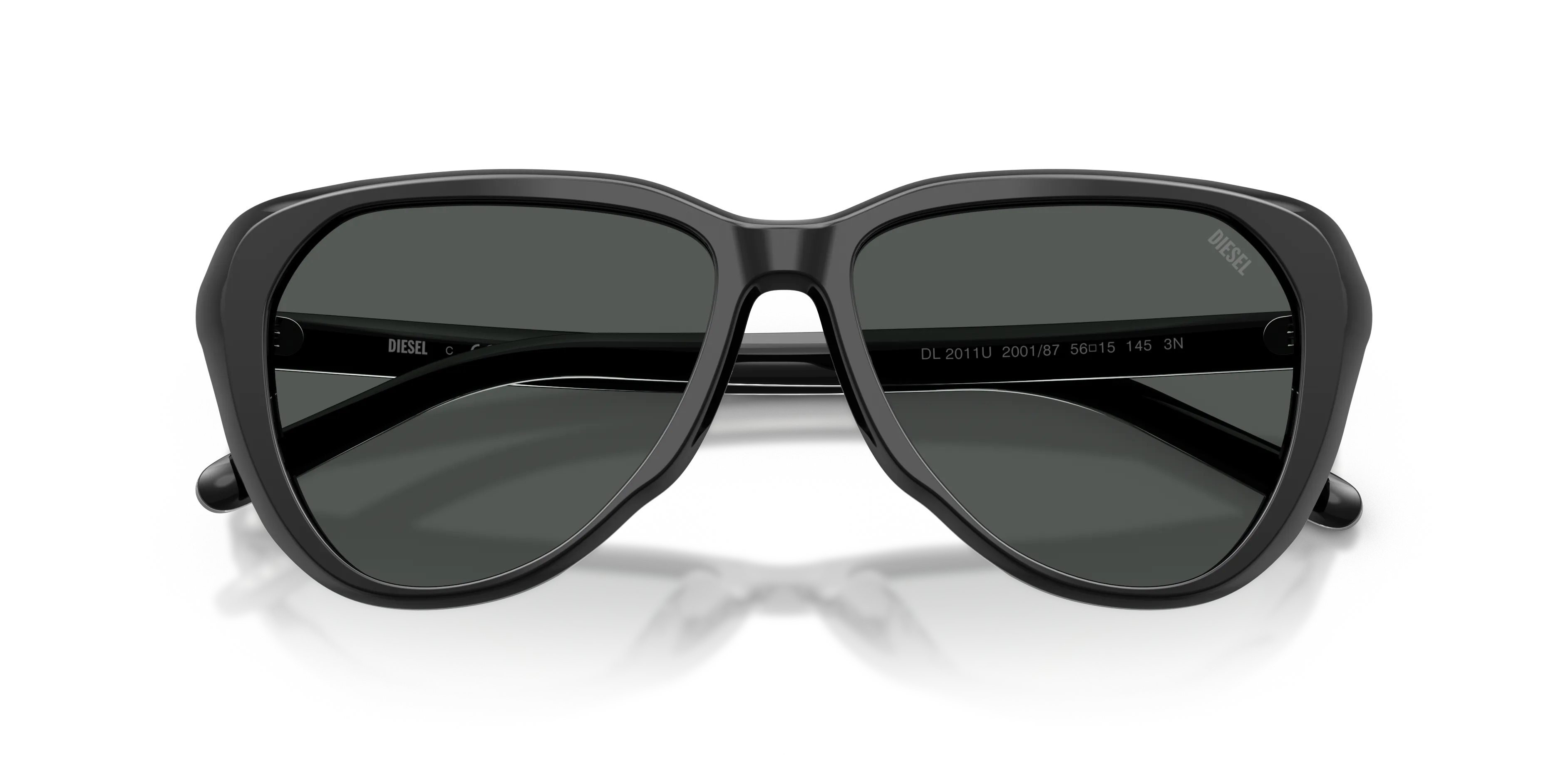 DIESEL DL2011U 200187 Occhiali da sole Acetato Nero Nero Pilot Normale - immagine 2