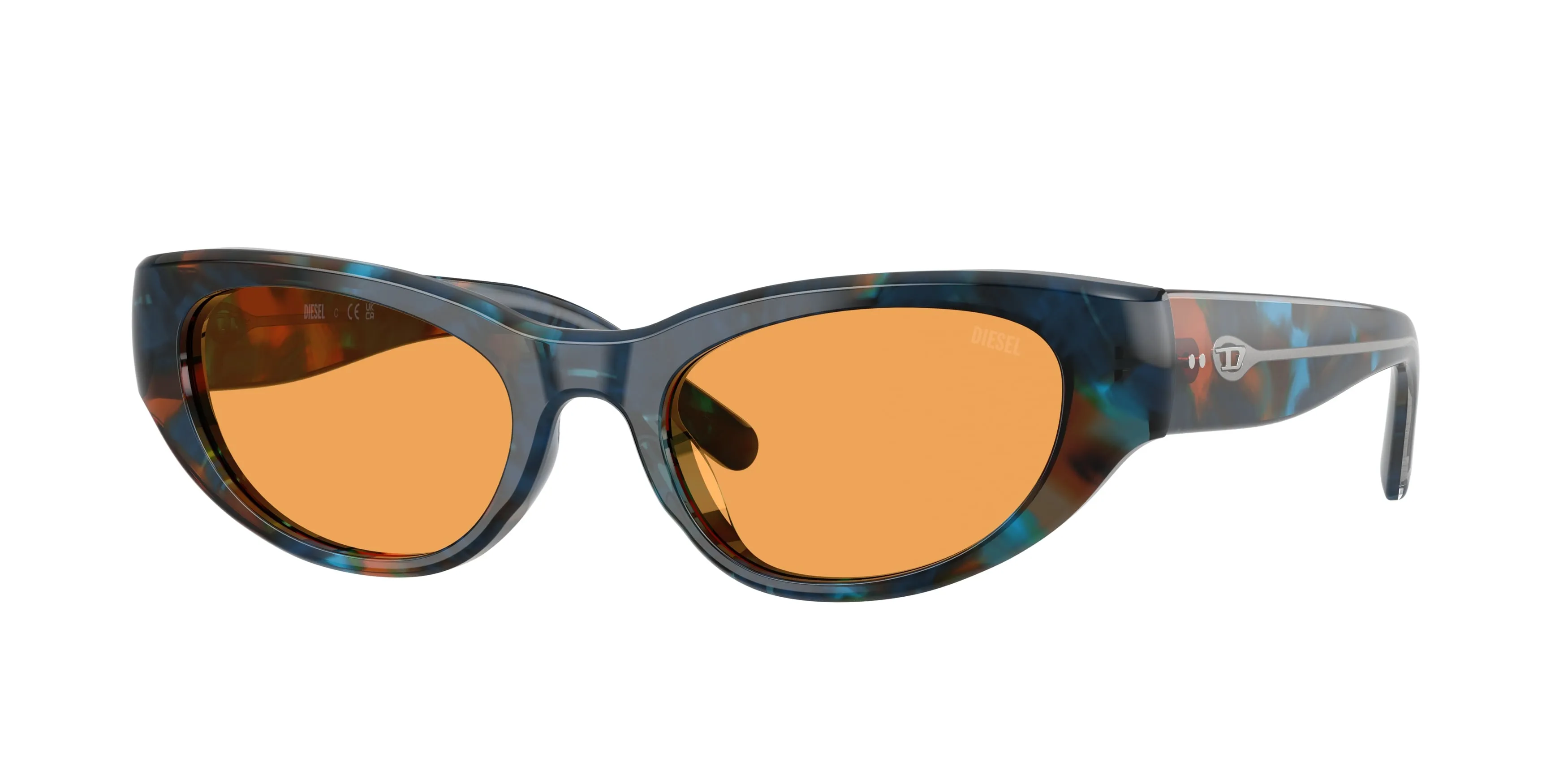 DIESEL DL2010U 2043/7 Occhiali da sole Acetato Blu Arancione Cat Eye Normale - immagine 1