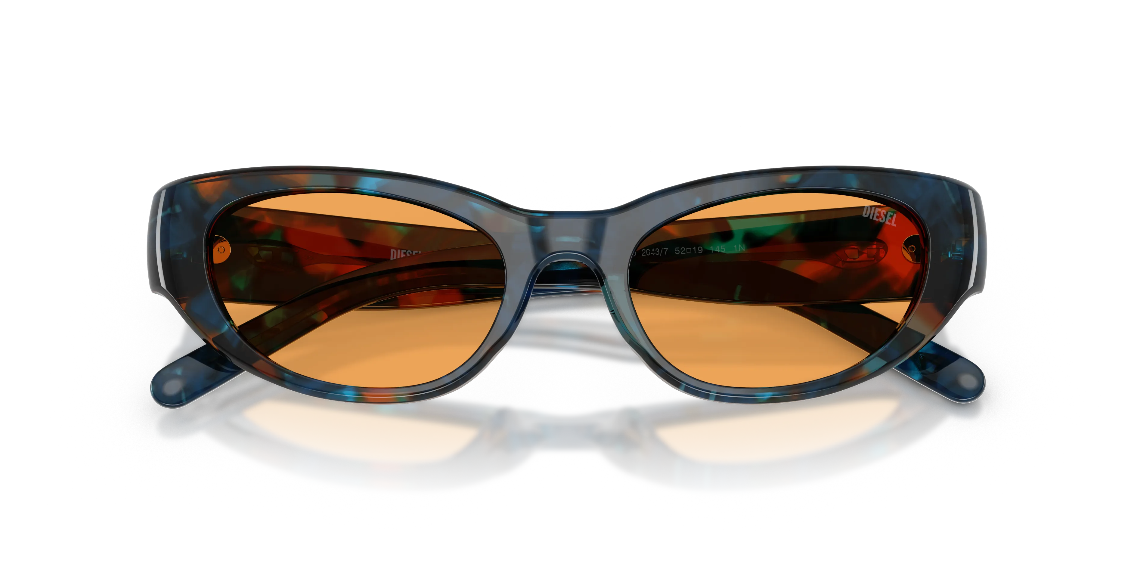 DIESEL DL2010U 2043/7 Occhiali da sole Acetato Blu Arancione Cat Eye Normale - immagine 2