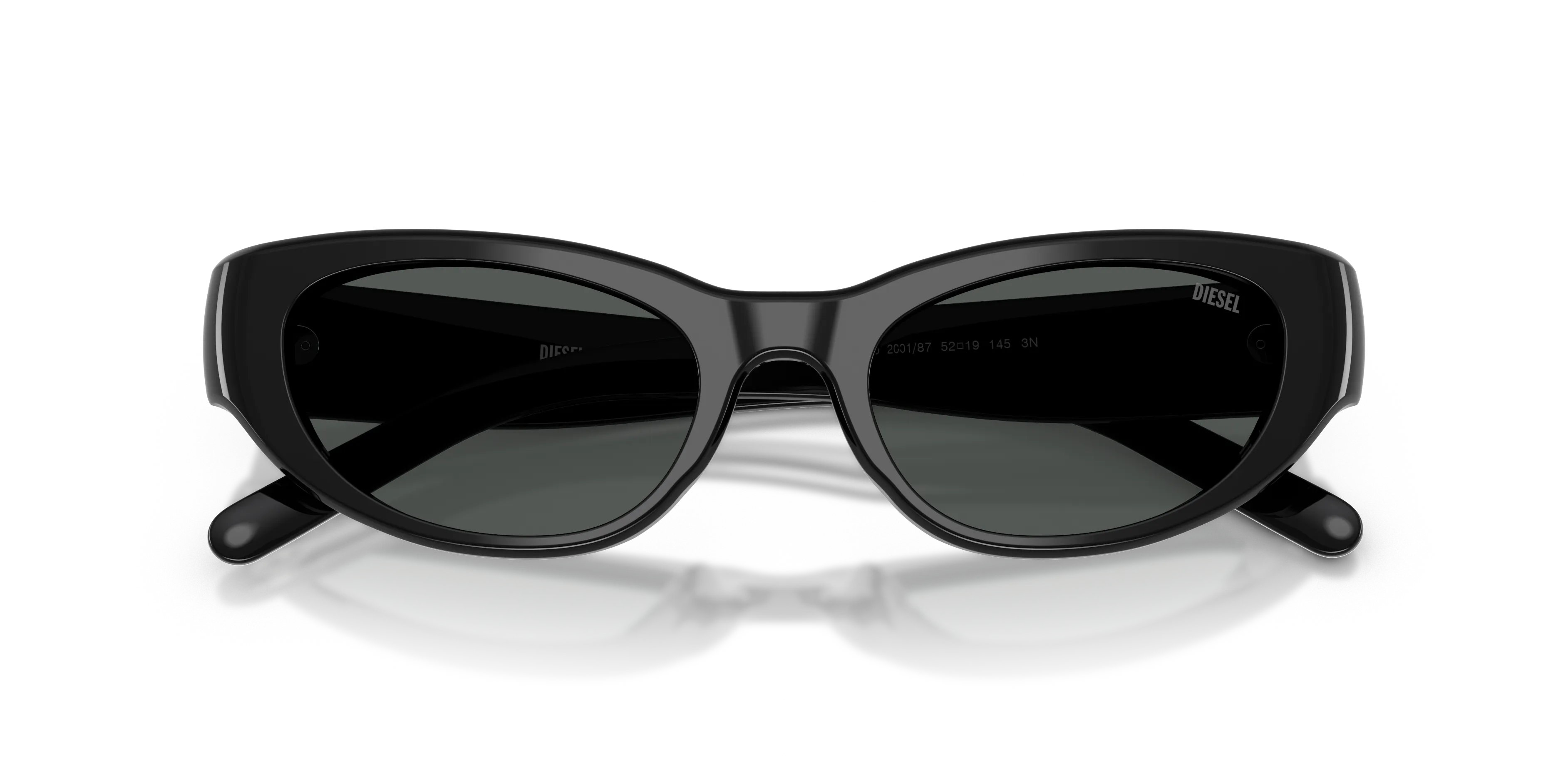 DIESEL DL2010U 200187 Occhiali da sole Acetato Nero Nero Cat Eye Normale - immagine 2