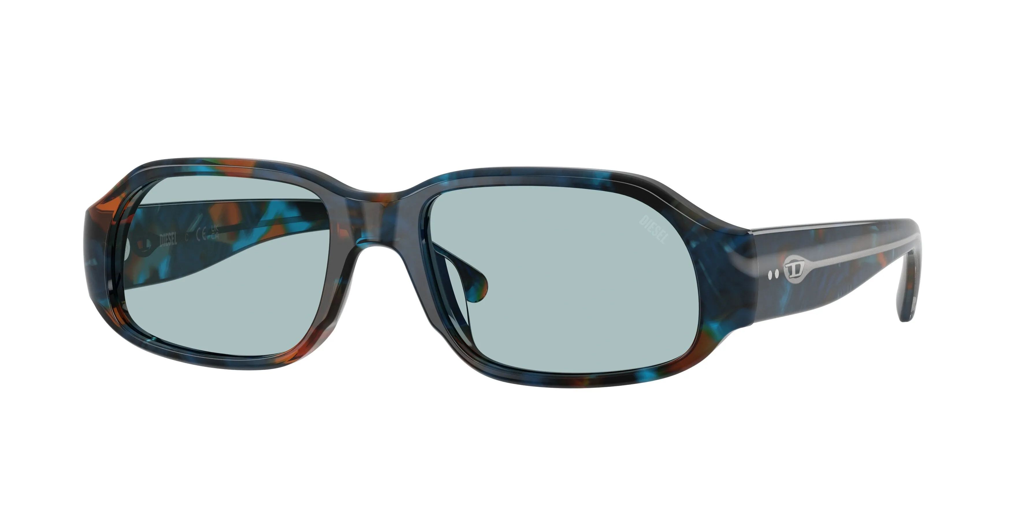 DIESEL DL2009U 204372 Occhiali da sole Acetato Blu Blu Squadrata Normale - immagine 1