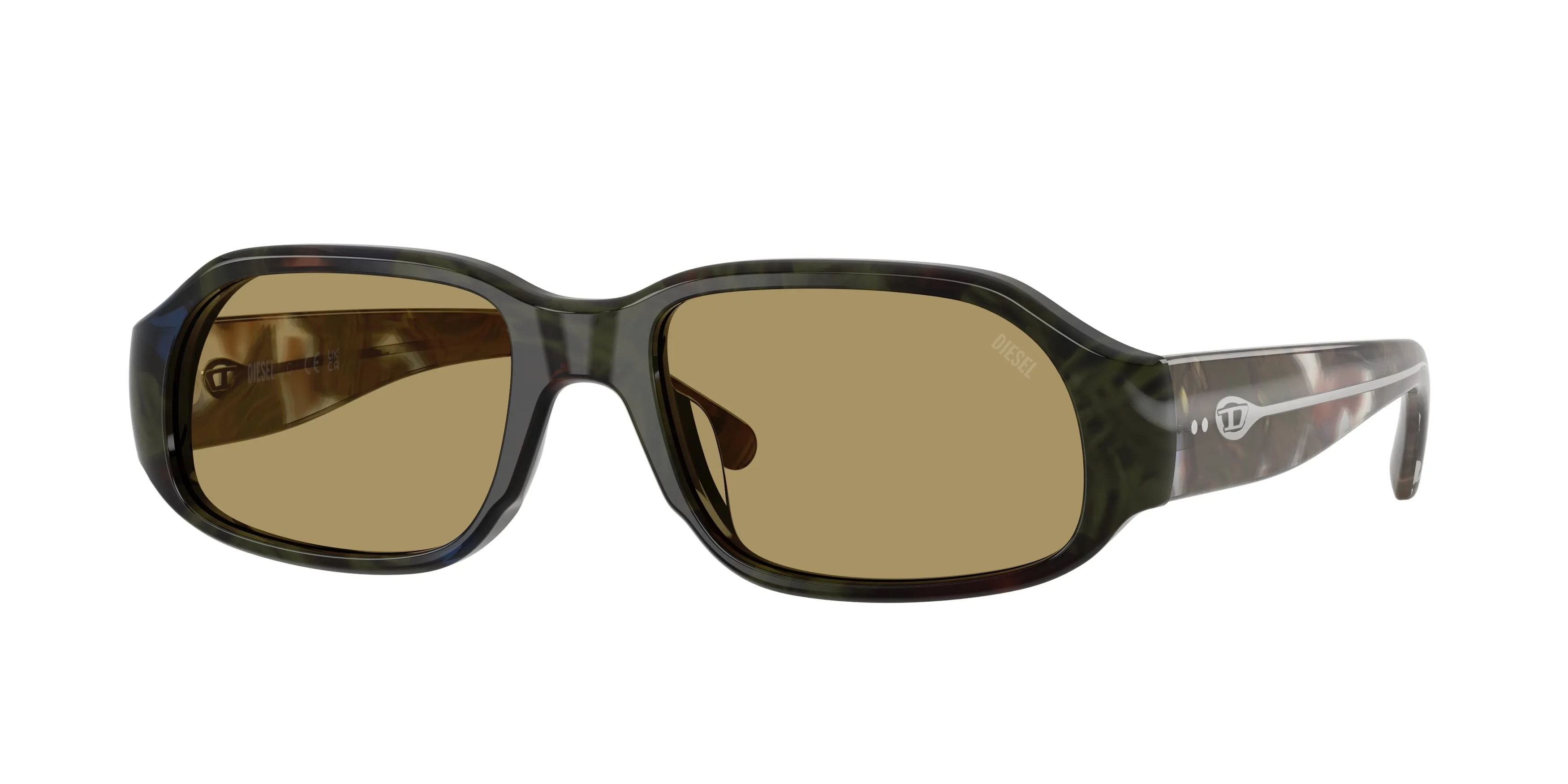 DIESEL DL2009U 2042/2 Occhiali da sole Acetato Verde Verde Squadrata Normale - immagine 1