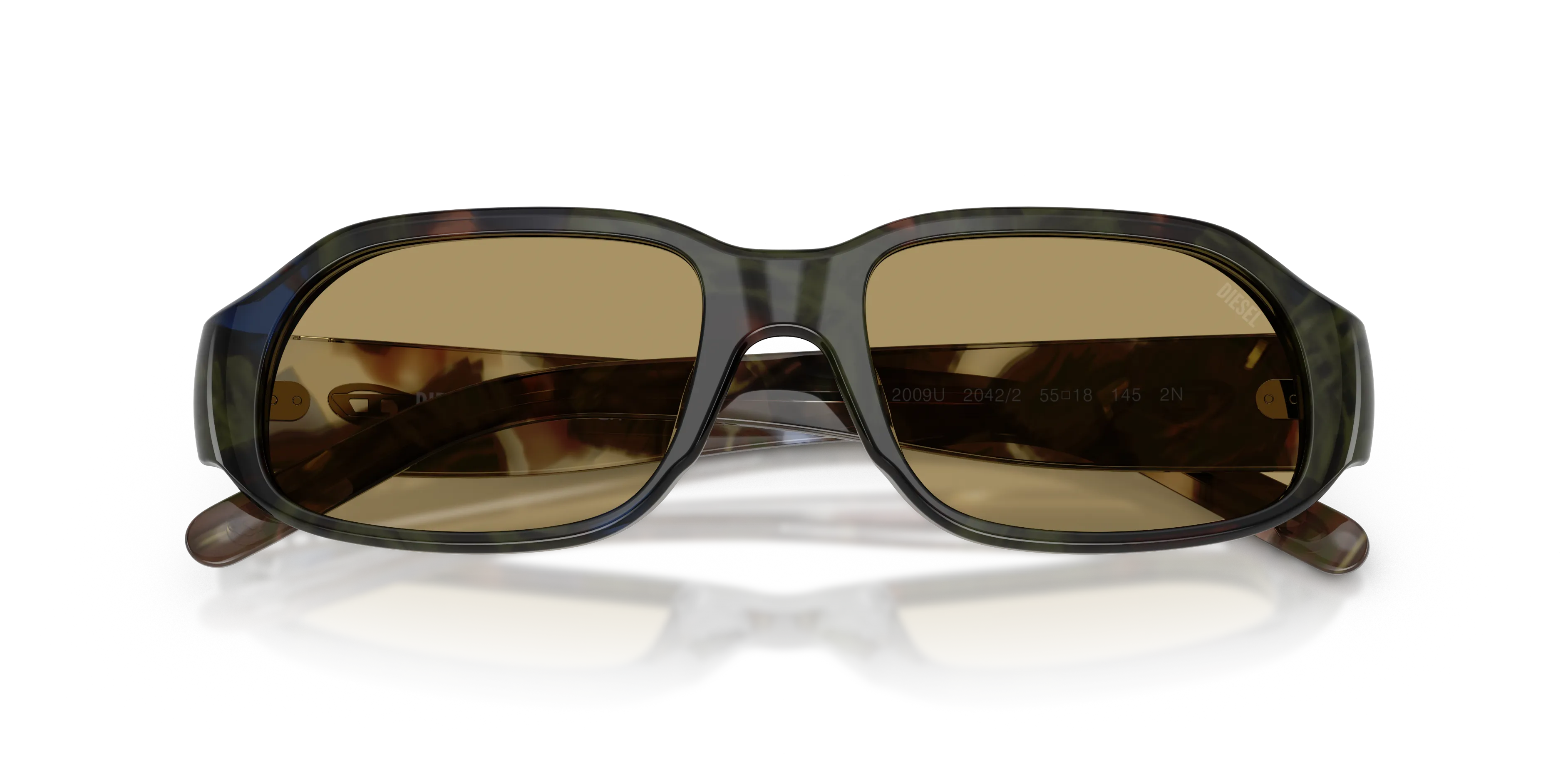 DIESEL DL2009U 2042/2 Occhiali da sole Acetato Verde Verde Squadrata Normale - immagine 2