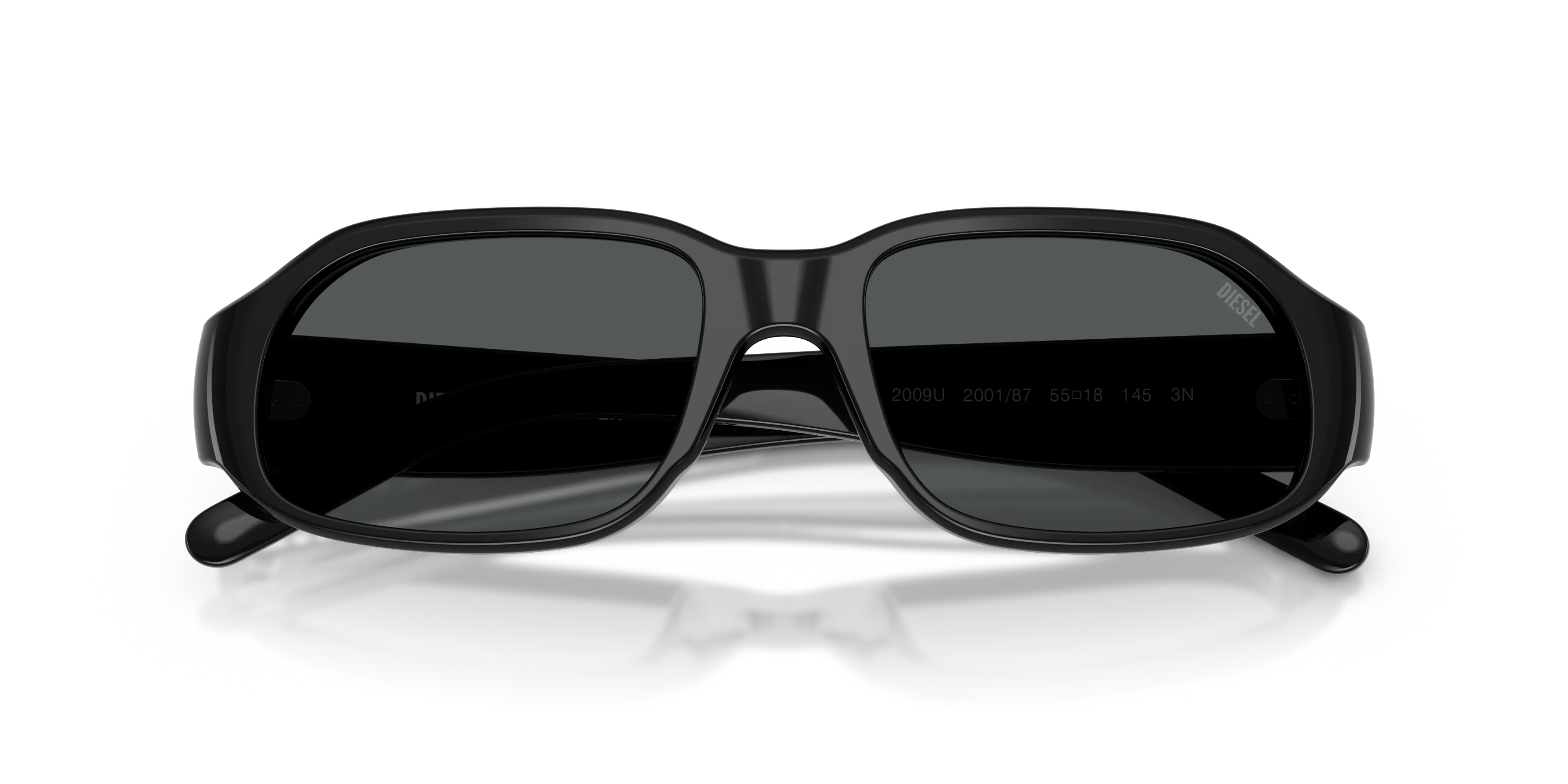 DIESEL DL2009U 200187 Occhiali da sole Acetato Nero Nero Squadrata Normale - immagine 2