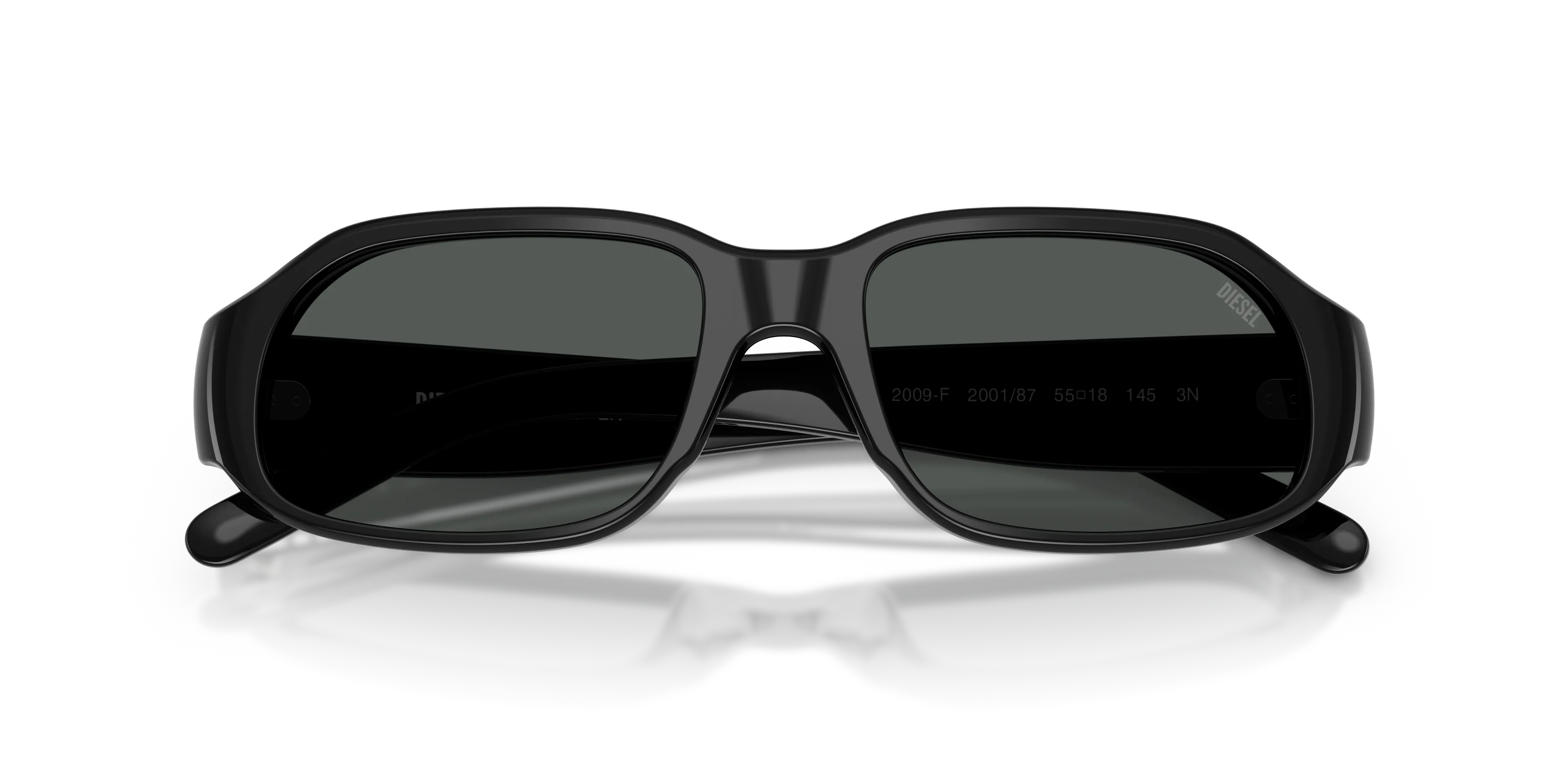 DIESEL DL2009F 200187 Occhiali da sole Acetato Nero Nero Squadrata Normale - immagine 2