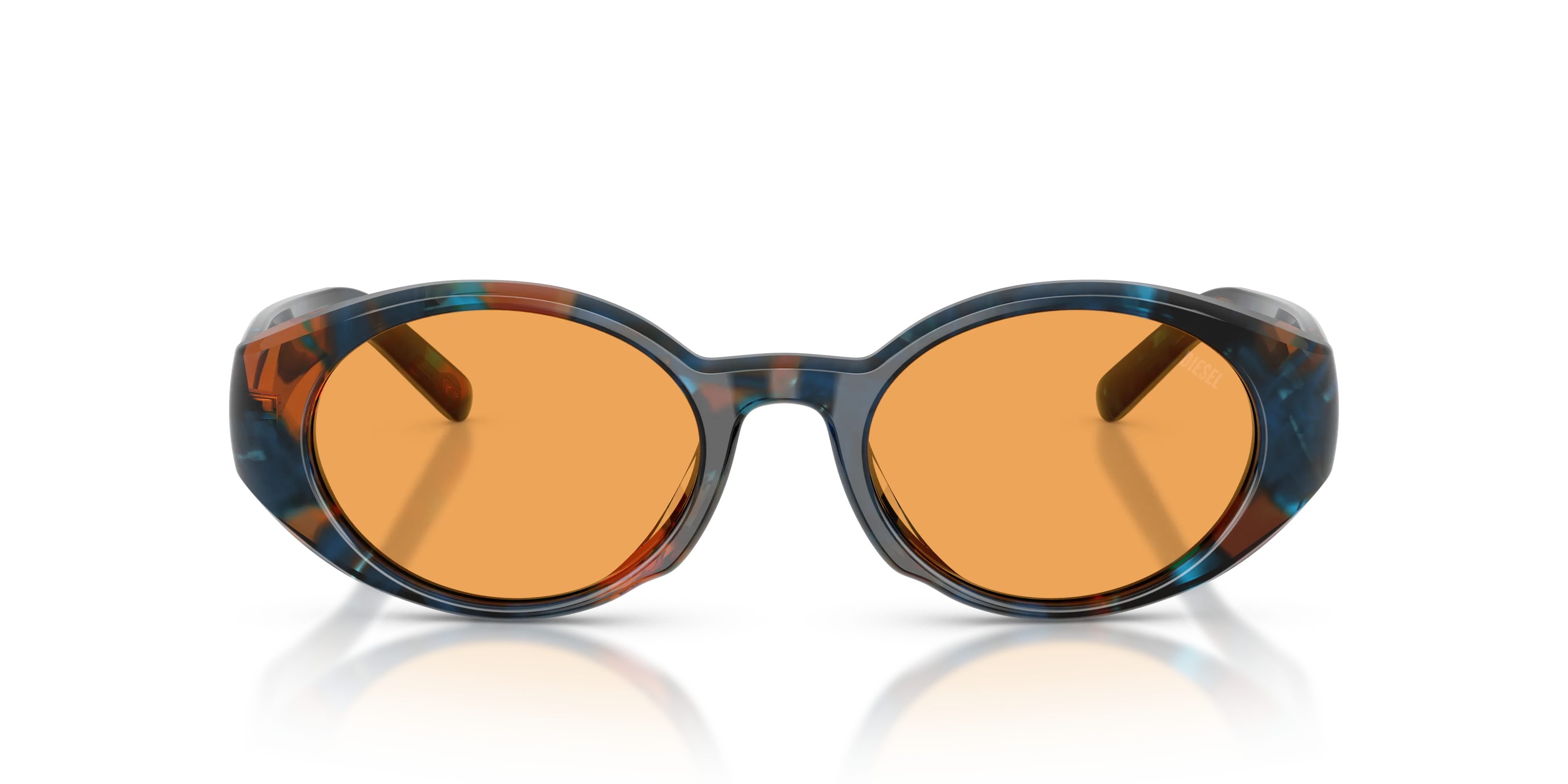 DIESEL DL2008U 2043/7 Occhiali da sole Acetato Blu Arancione Rotonda Normale - immagine 3