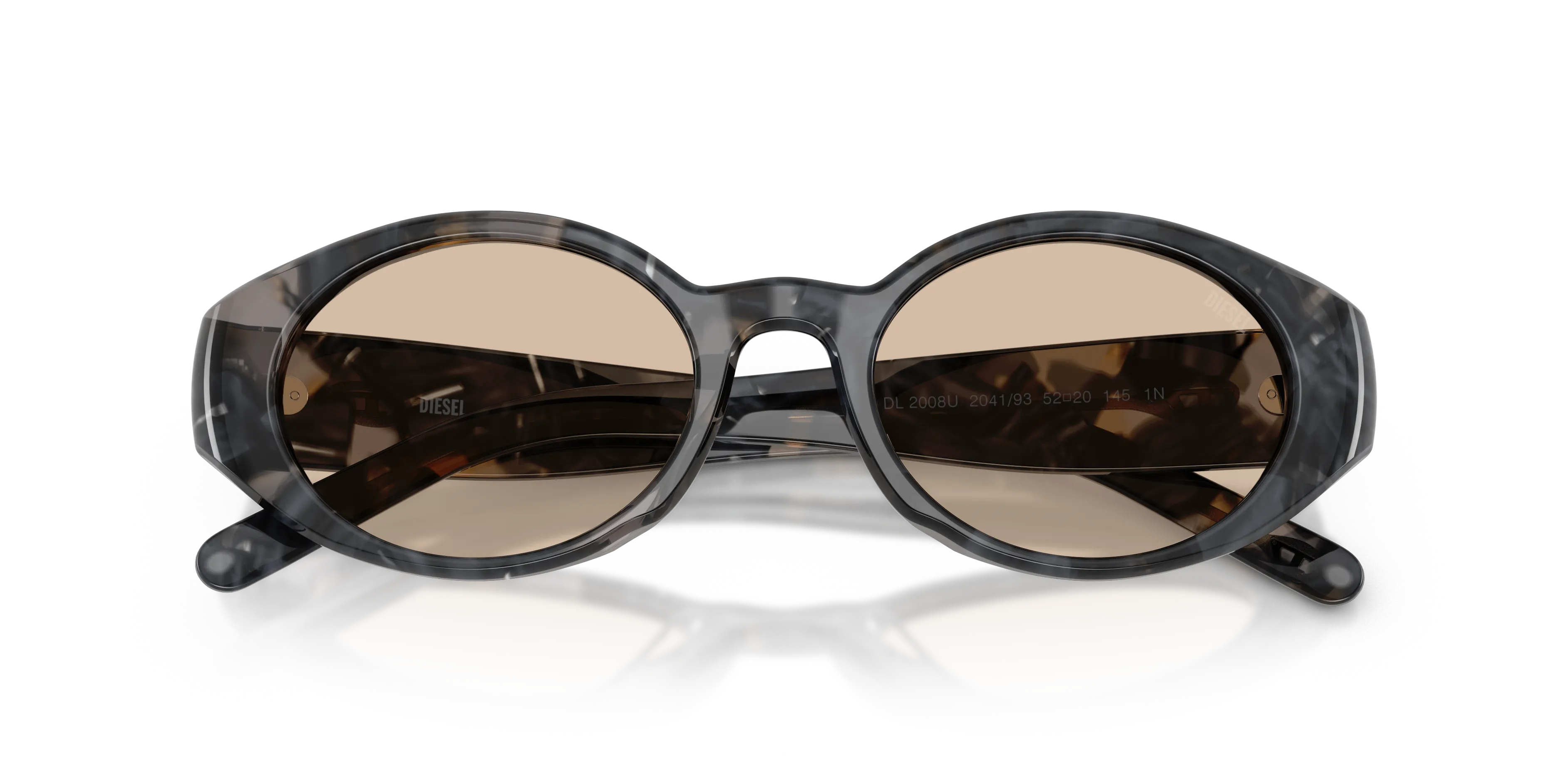 DIESEL DL2008U 204193 Occhiali da sole Acetato Grigio Marrone Rotonda Normale - immagine 2