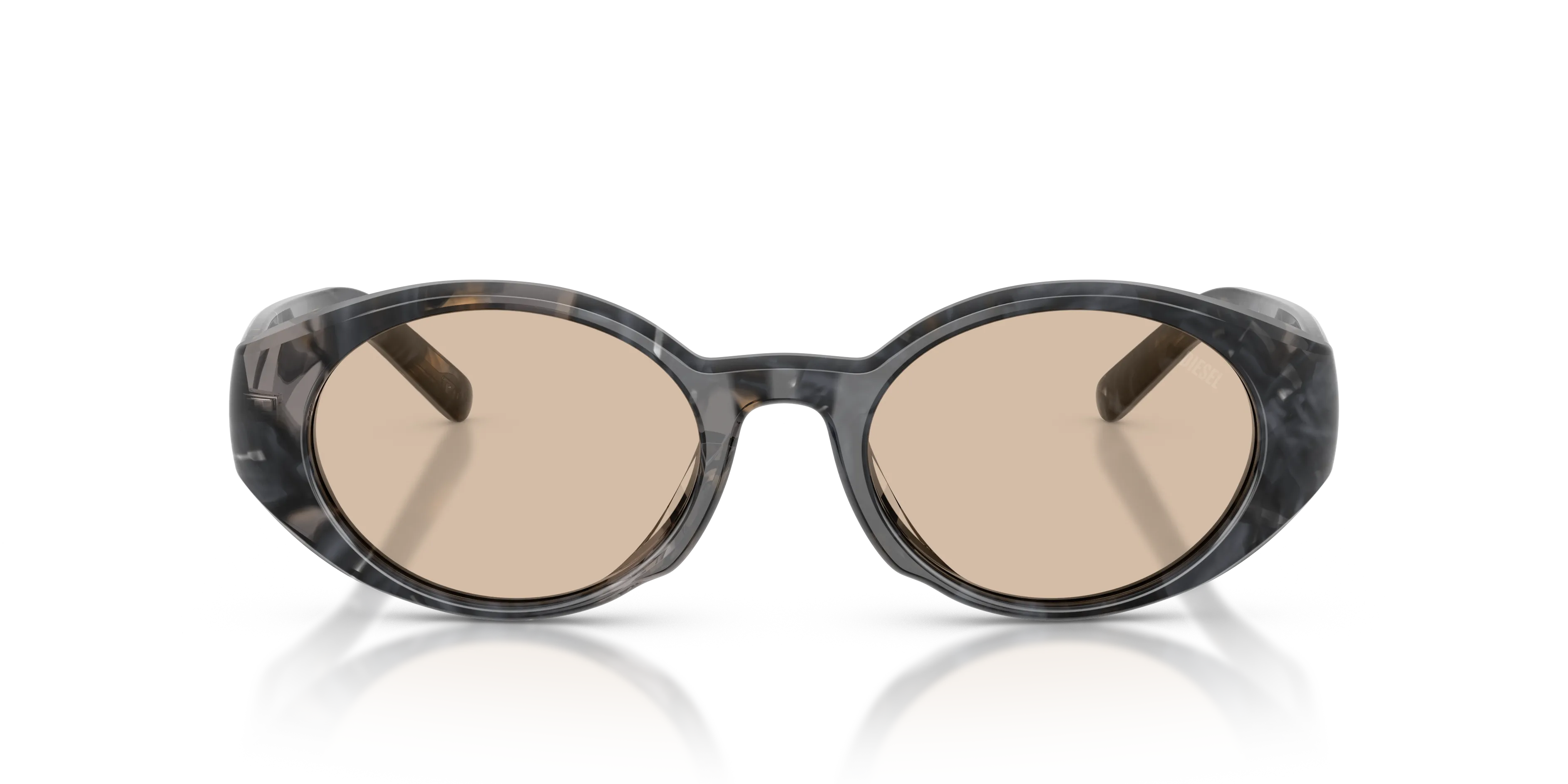DIESEL DL2008U 204193 Occhiali da sole Acetato Grigio Marrone Rotonda Normale - immagine 3